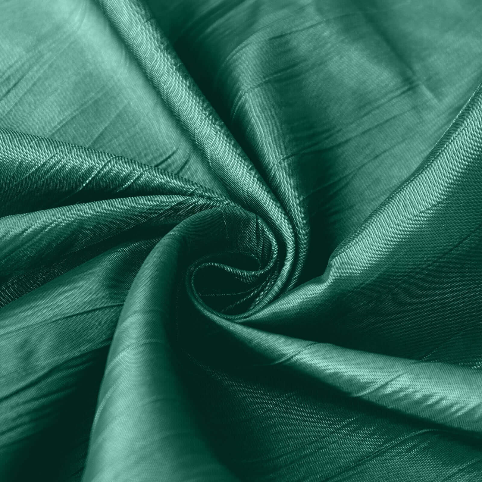 Taffeta 90"x132" Rectangle Tablecloth Hunter Emerald Green - Seamless Accordion Crinkle Table Cover