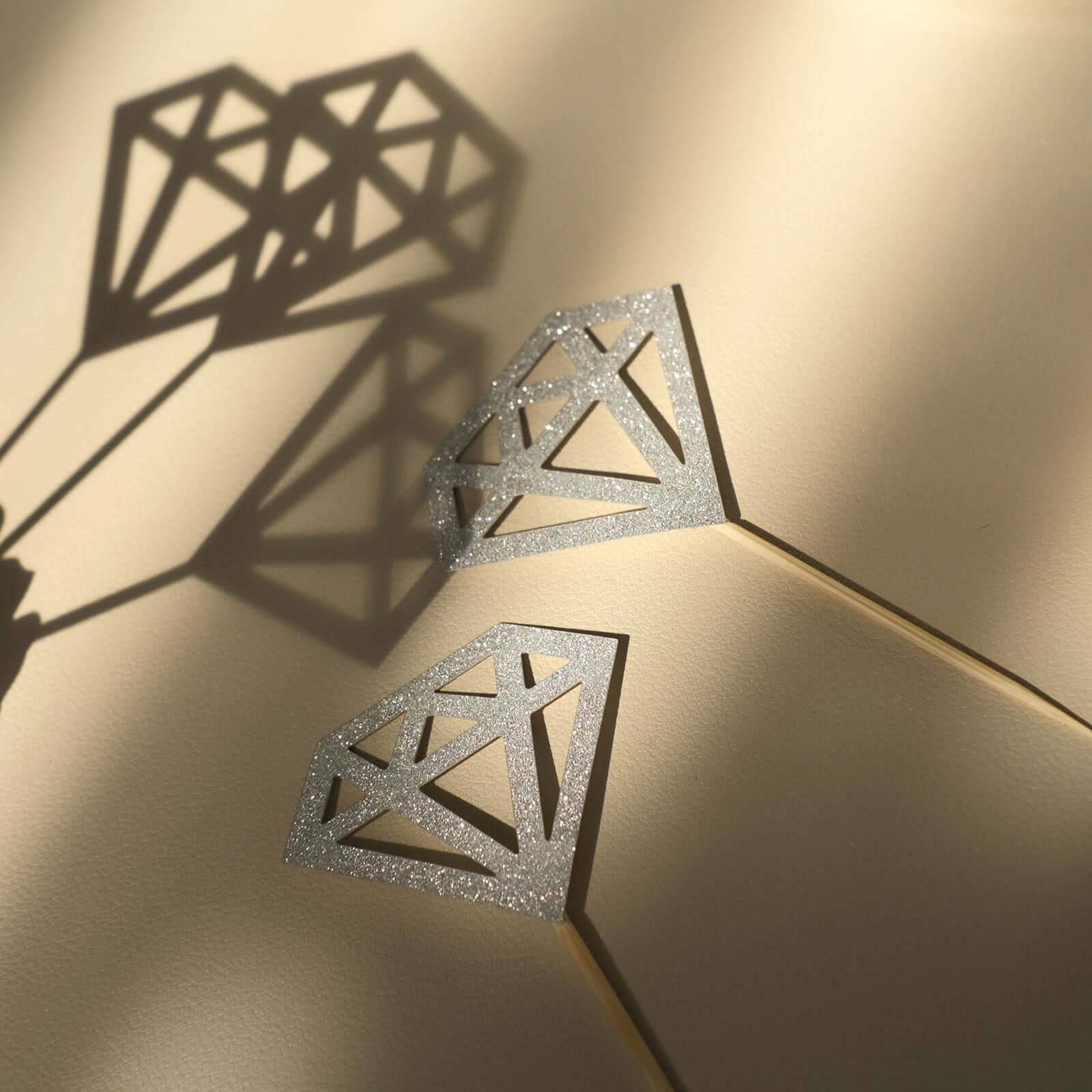 24-Pack Cupcake Toppers Diamond Ring Design Glitter Silver - Party Cake Picks Engagement Decoration Supplies