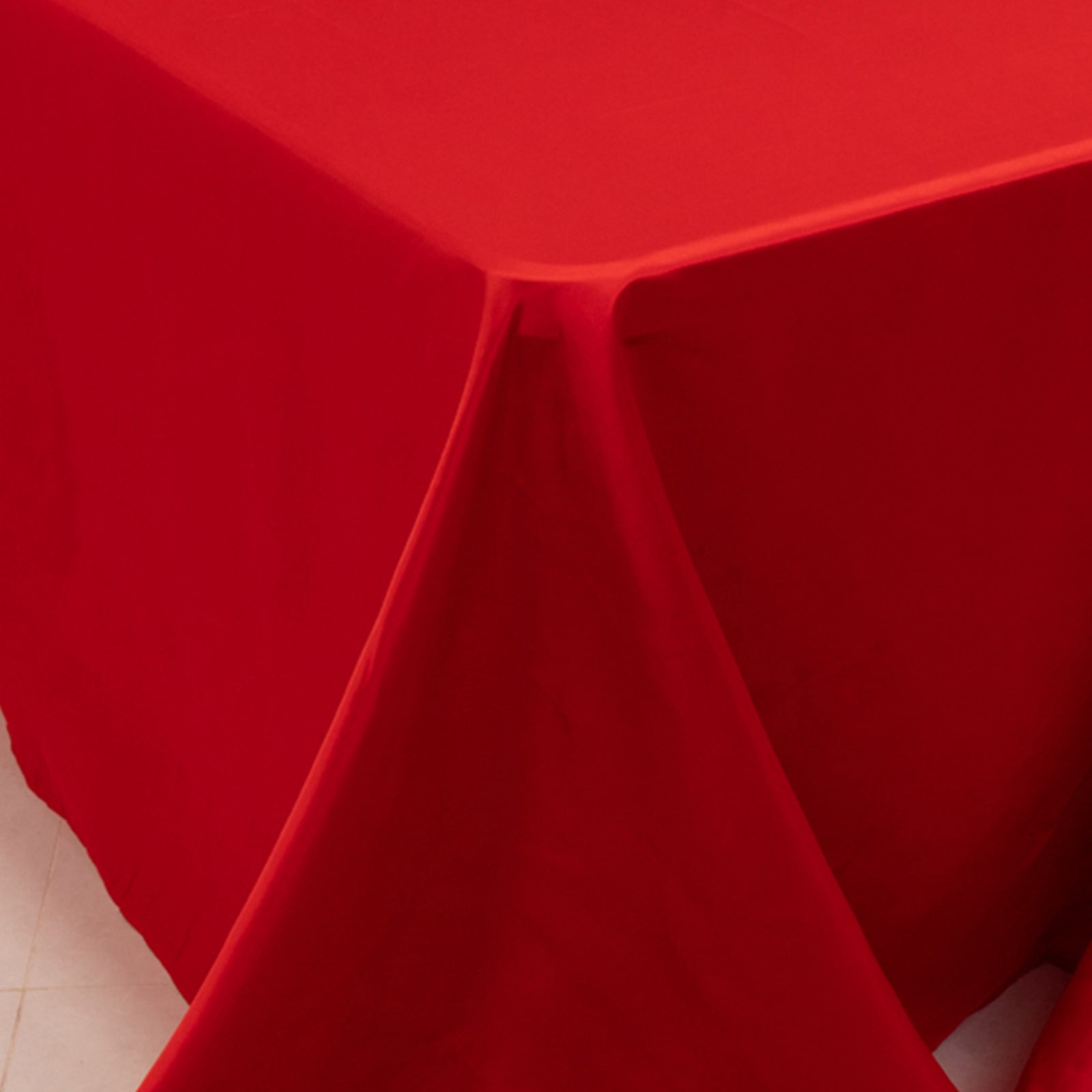 Lamour Satin 90"x156" Rectangle Tablecloth Red - Luxurious, Soft Seamless Table Cover