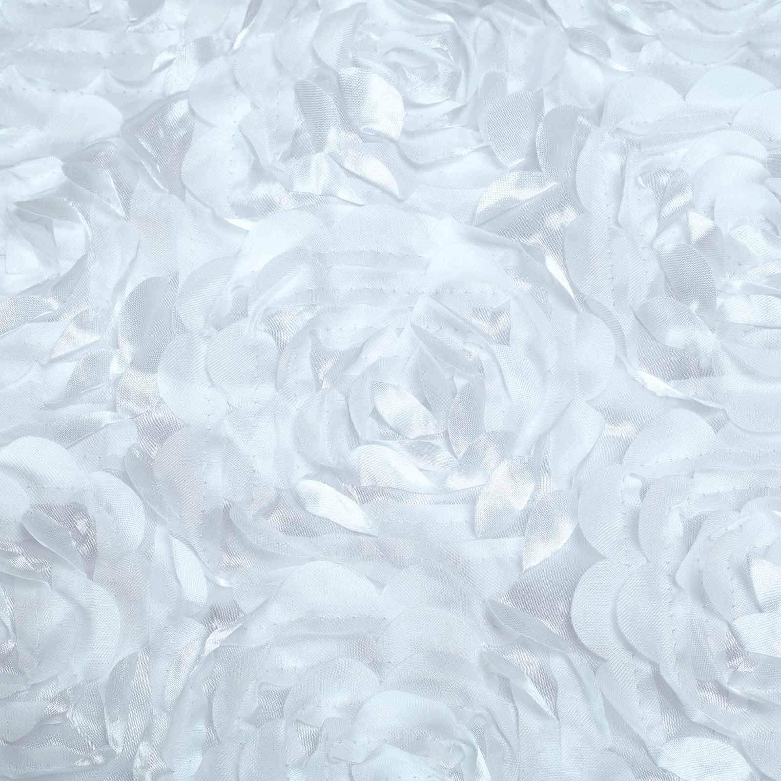 Satin Rosette Chair Cover for Banquet Chairs White - Stylish Stretch Fitted Slip-On Design for Sophisticated Gatherings