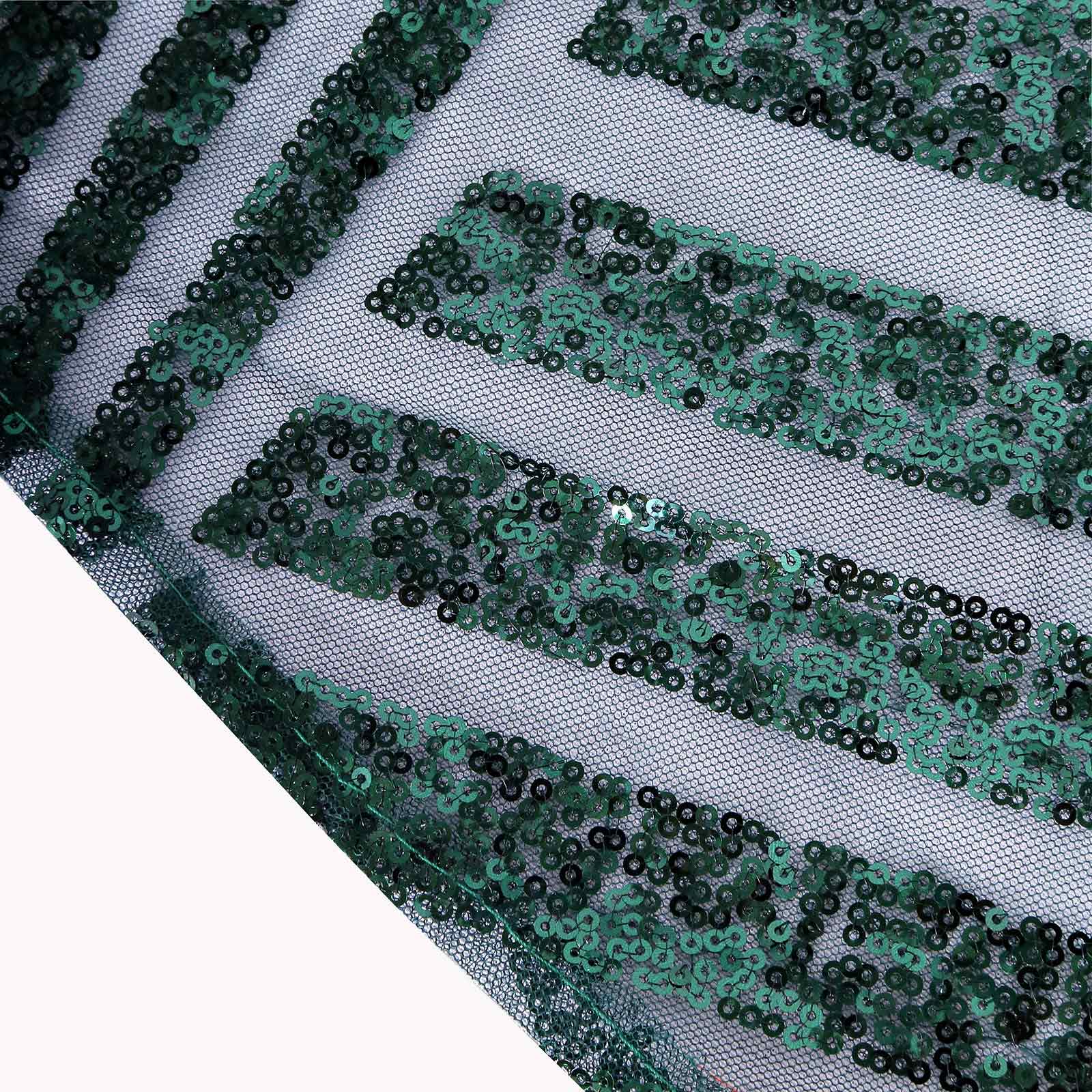 Sequin 120" Round Tablecloth Hunter Emerald Green - Seamless Diamond Glitz Table Cover