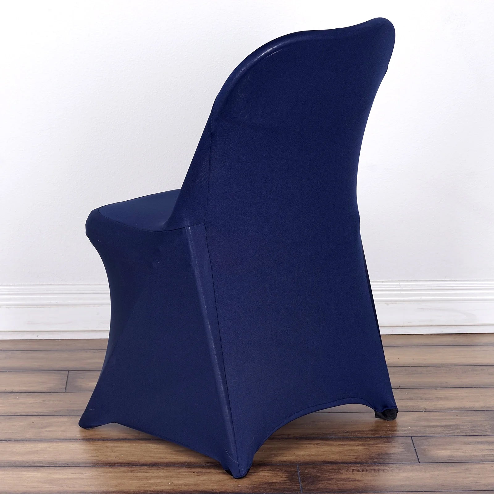 10 Pack Stretch Spandex Chair Covers Navy Blue for Folding Chairs - Durable 160GSM Fitted Slipcovers