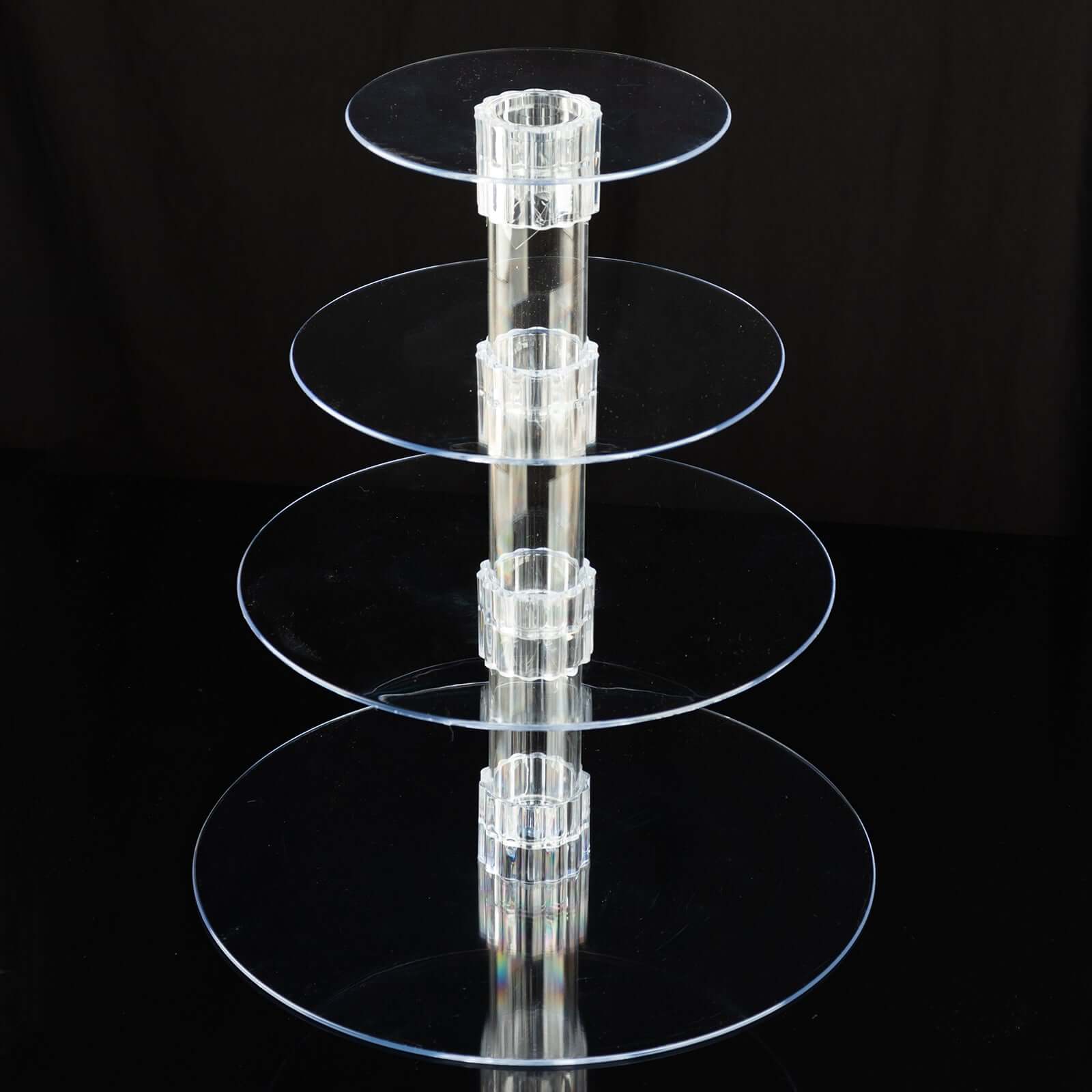 4-Tier Acrylic Round Cupcake Stand Clear - Buffet Party Tables 14"