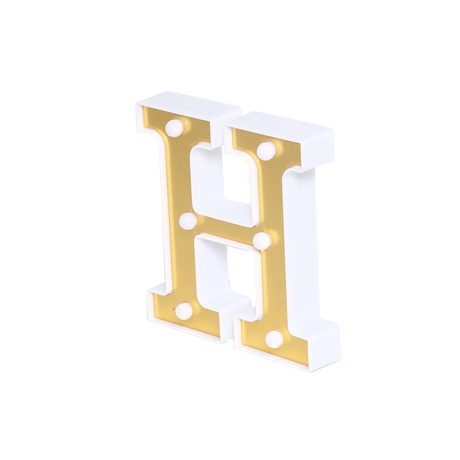 3D Marquee Letter "H" Warm White 6 LED Lights Gold - Chic Light-Up Decor for Events 6"