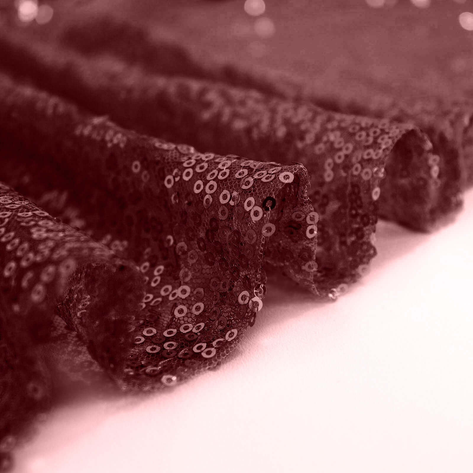 Sequin 120" Round Tablecloth Burgundy - Seamless Glittering Table Cover