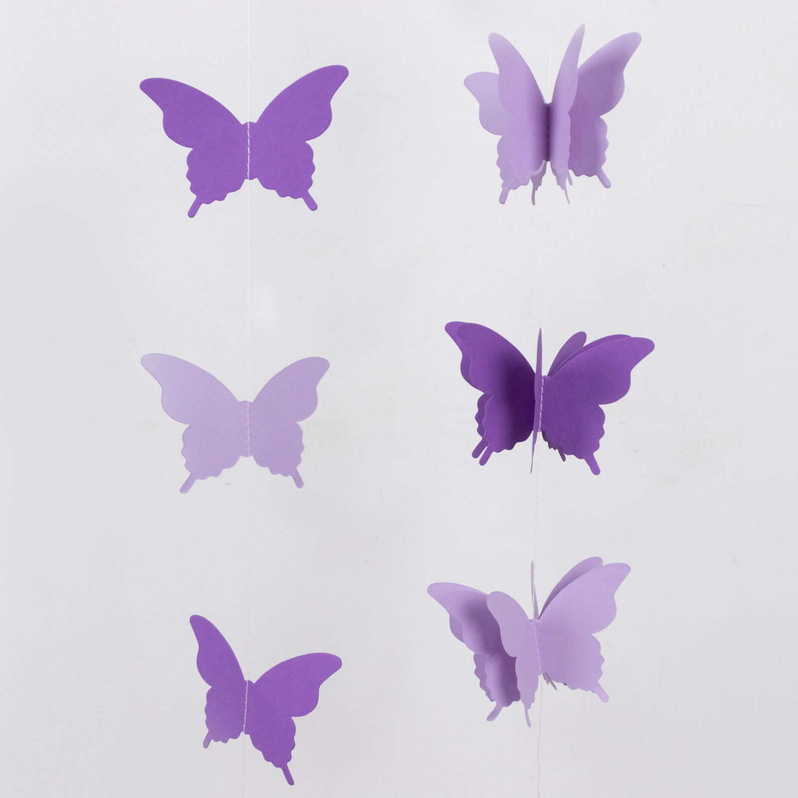 2 Pack 9ft Purple 3D Paper Butterfly Hanging Garland Streamers, Party String Banners