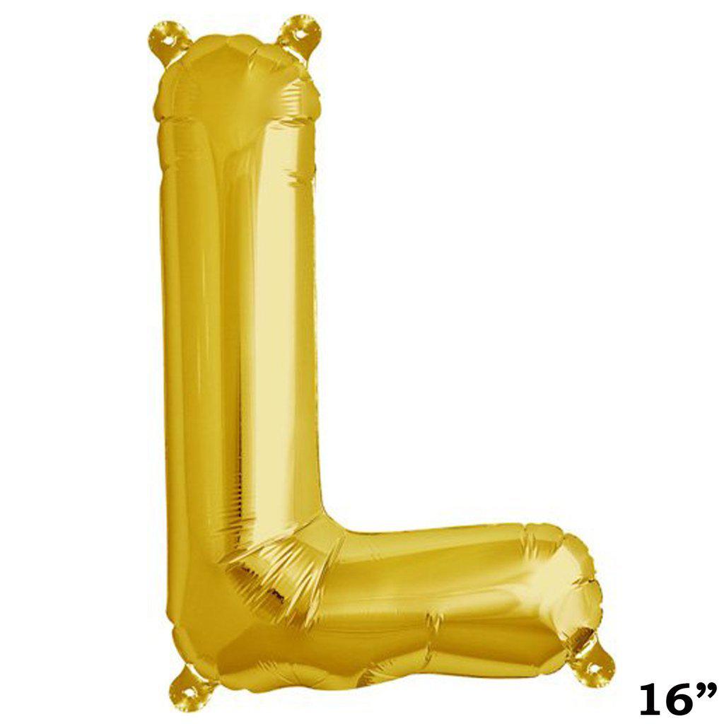 13" Gold Letter & Number Balloons, Shiny Metallic Mylar Foil Alphabet Balloons