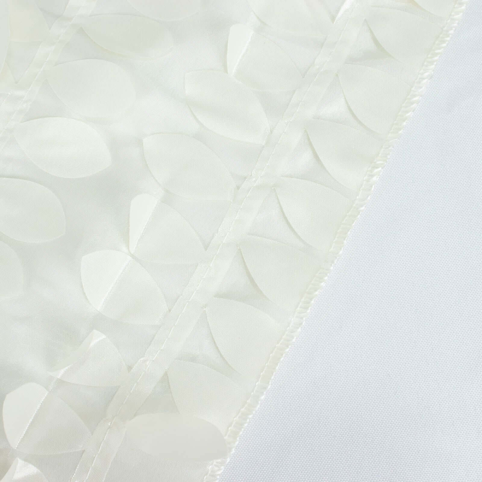 Taffeta 72"x72" Table Overlay Square Tablecloth Ivory - 3D Leaf Petal Table Cover