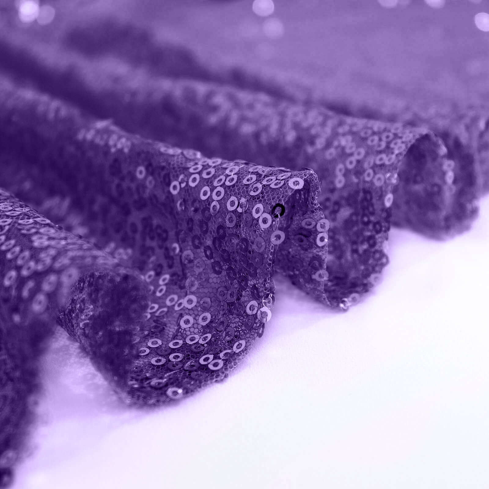 Sequin 120" Round Tablecloth Purple - Seamless Glittering Table Cover