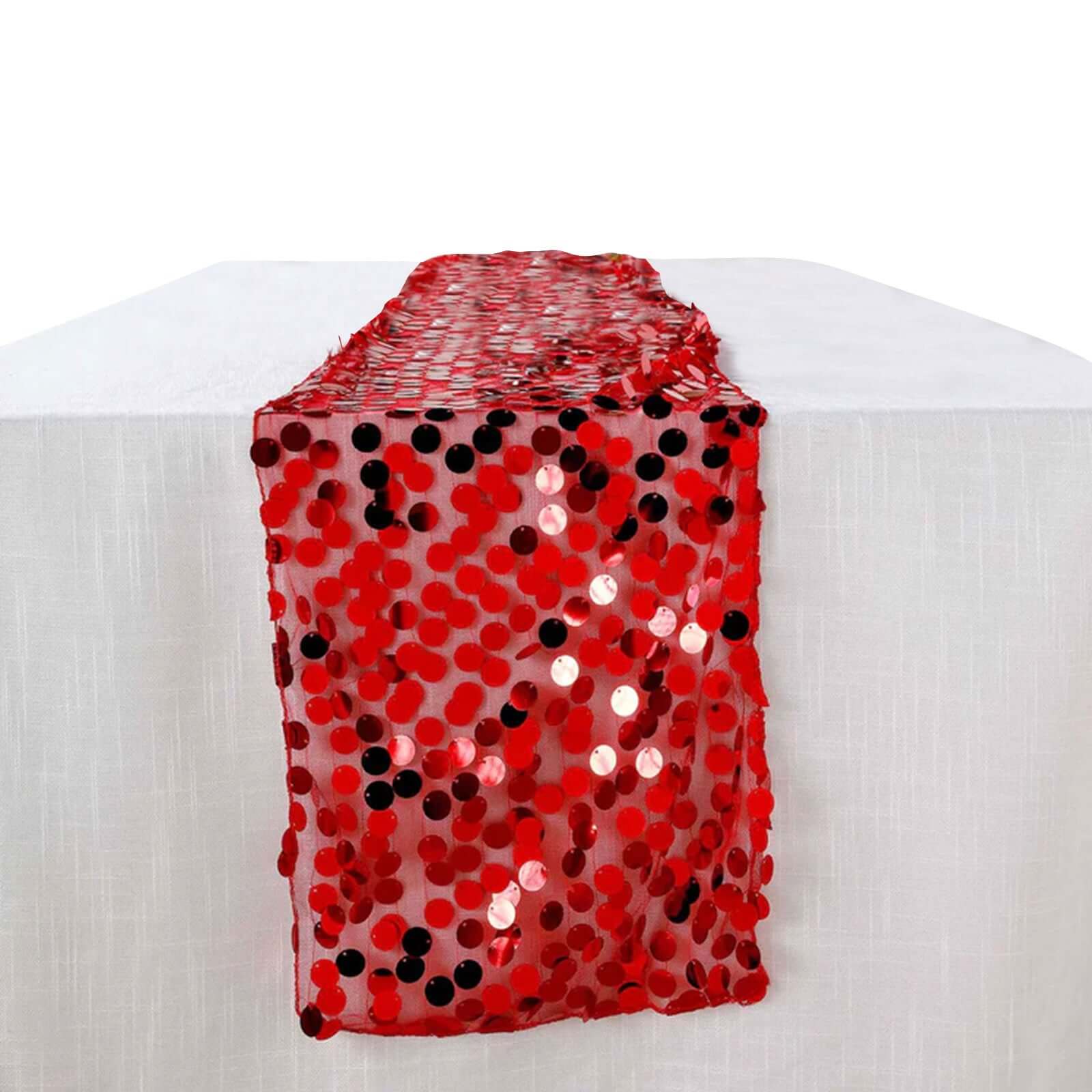 Big Payette Sequin 13"x108" Table Runner Red - Dazzling Design