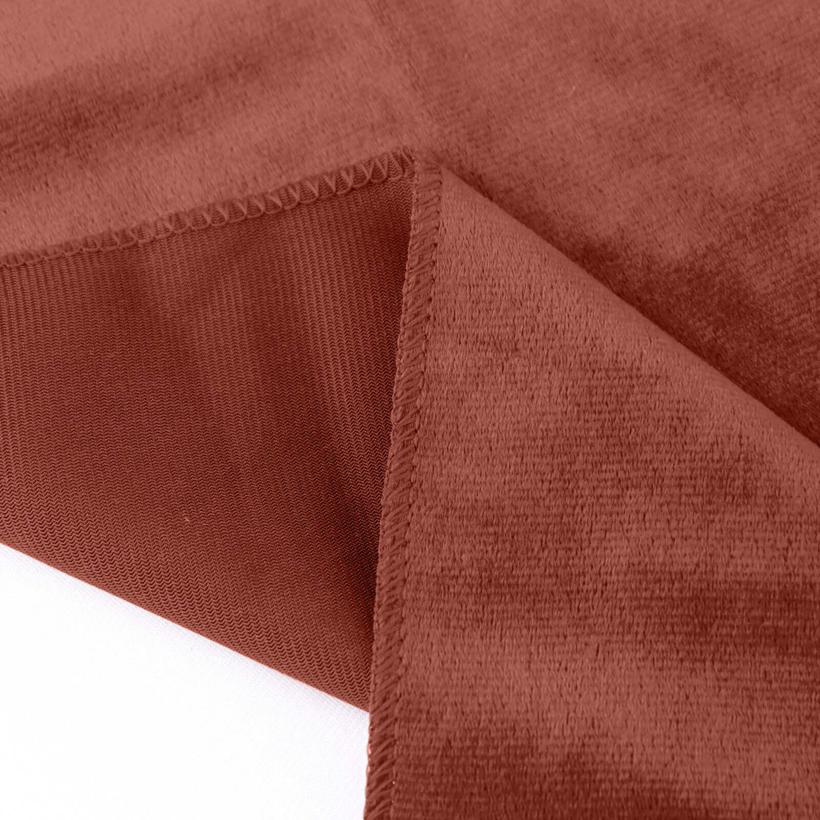 Premium Velvet 90"x156" Rectangle Tablecloth Terracotta (Rust) - Reusable Soft & Seamless Table Cover