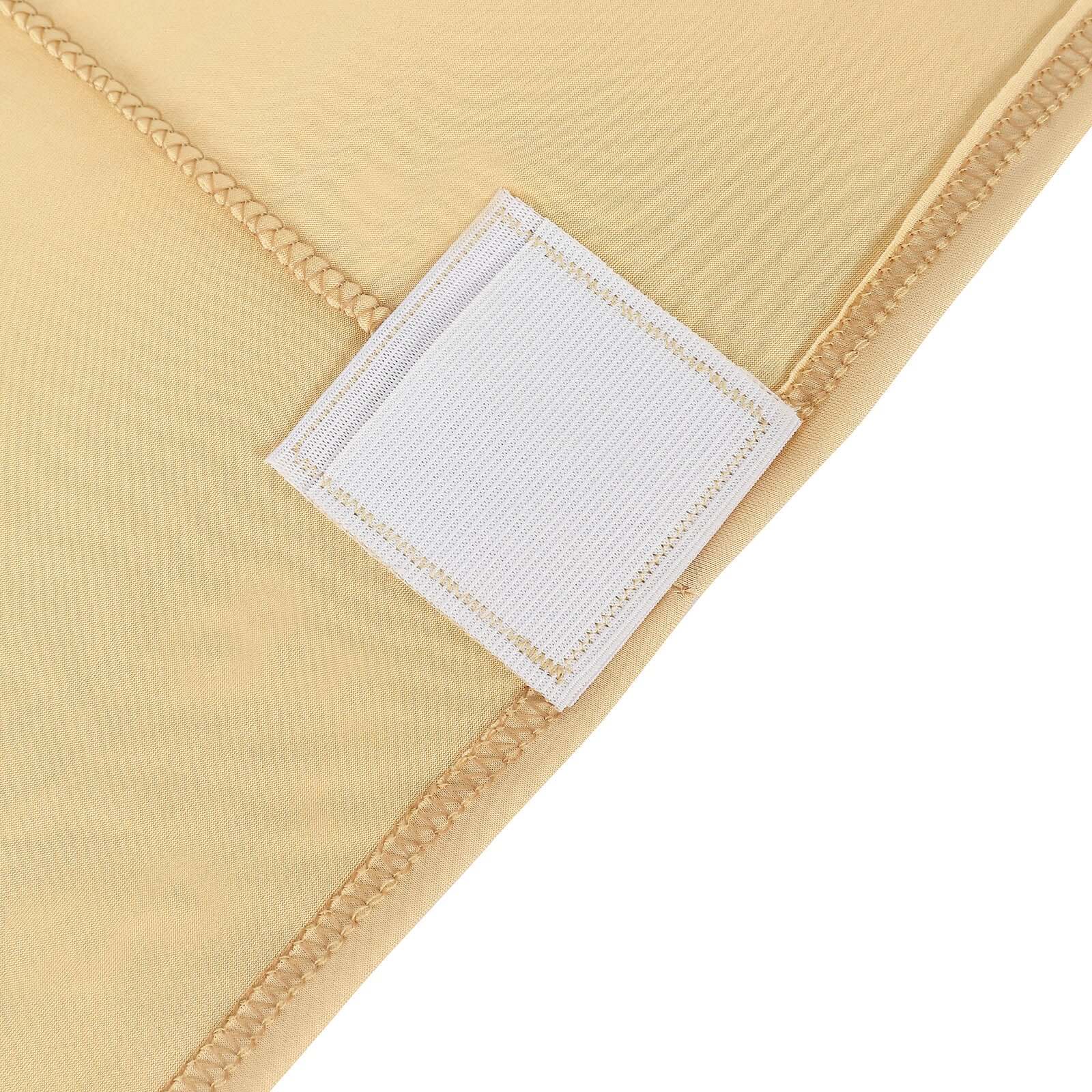 Stretch Spandex 6ft Rectangle Tablecloth Champagne - Durable Form-Fitting Table Cover