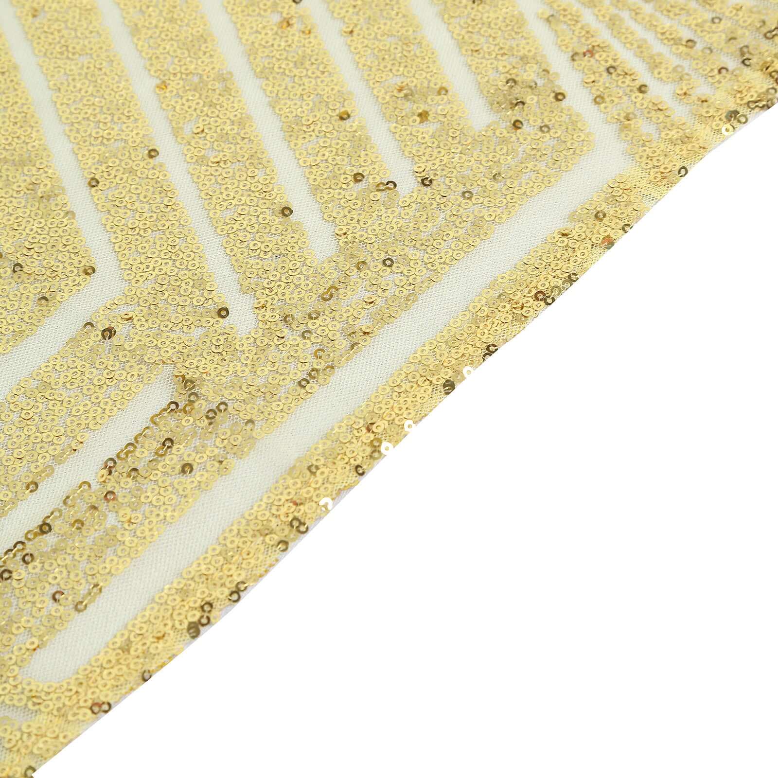 Sequin 12"x108" Table Runner Gold Diamond Glitz - Shimmering Event Decoration