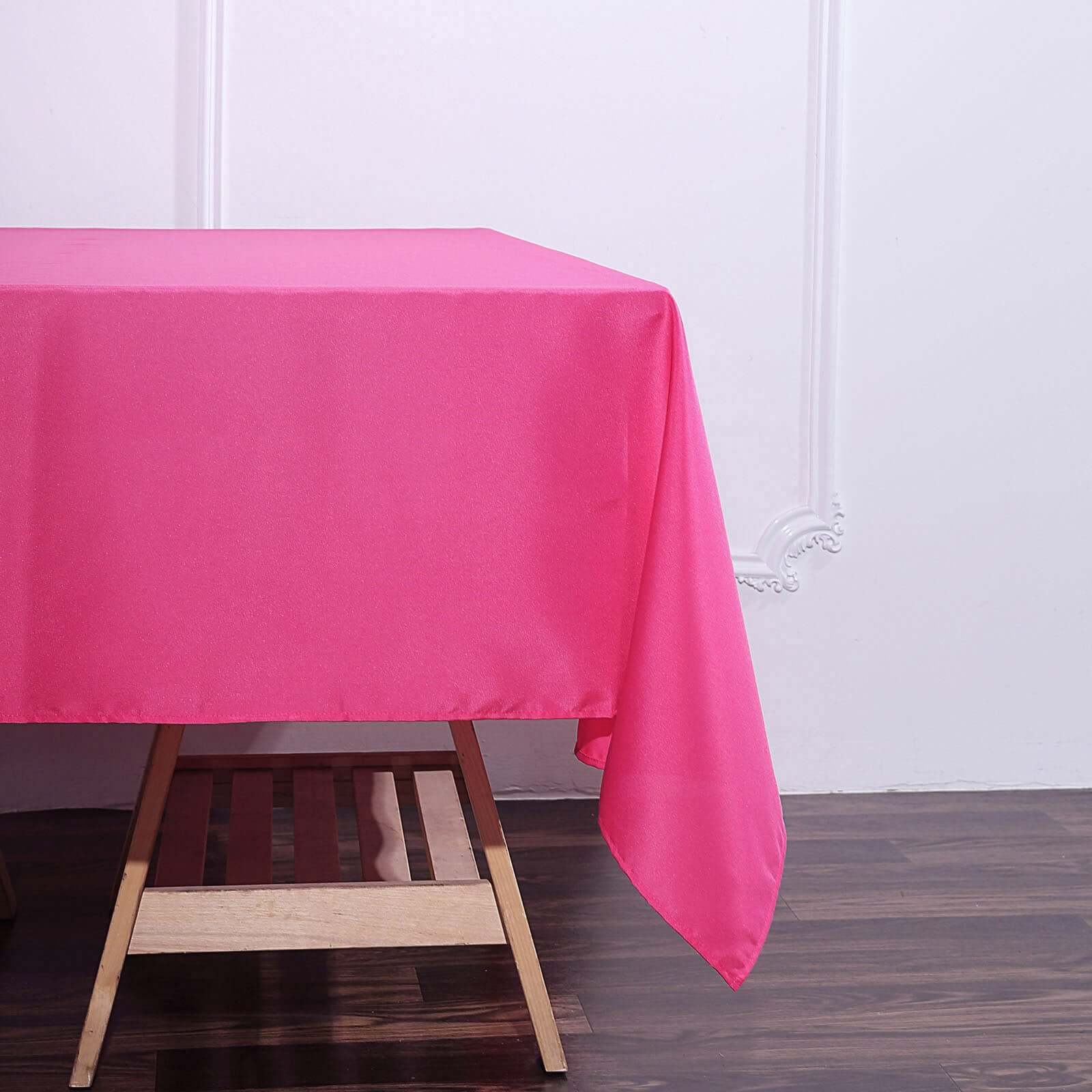 Polyester Square 70"x70" Tablecloth Fuchsia - Wrinkle-Resistant & Durable Table Cover