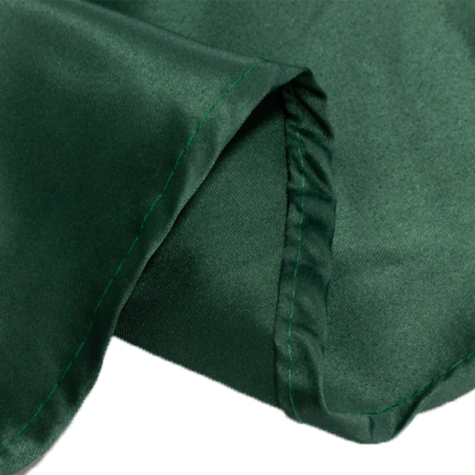 Lamour Satin 120" Round Tablecloth Hunter Emerald Green - Seamless Table Cover with Soft Tempered Sheen