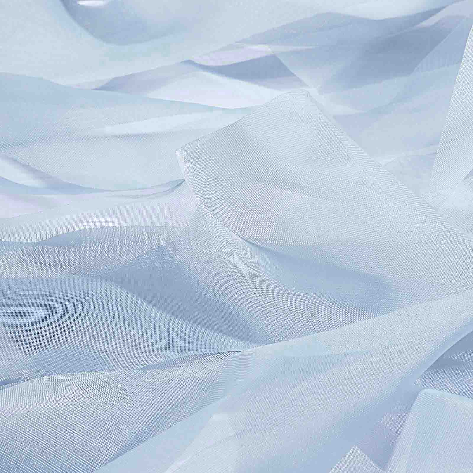 1 Set Chiffon Hoods Chair Sashes with Willow Ruffles Design Dusty Blue - Stylish Chair Bow Decor