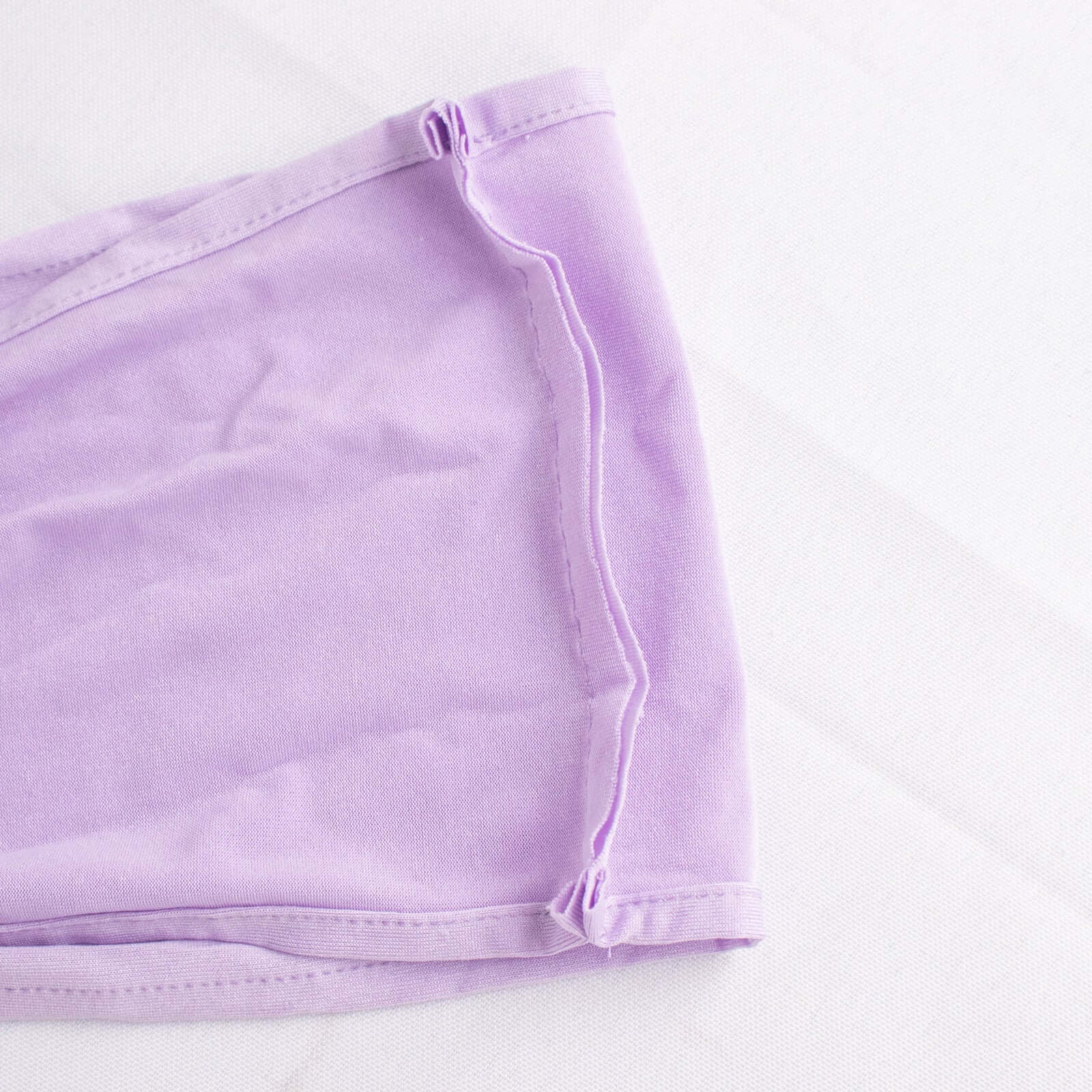 5 Pack Stretch Spandex Chair Sashes Lavender Lilac - Reusable Chair Bands with Silver Diamond Ring Slide Buckle 5"x14"