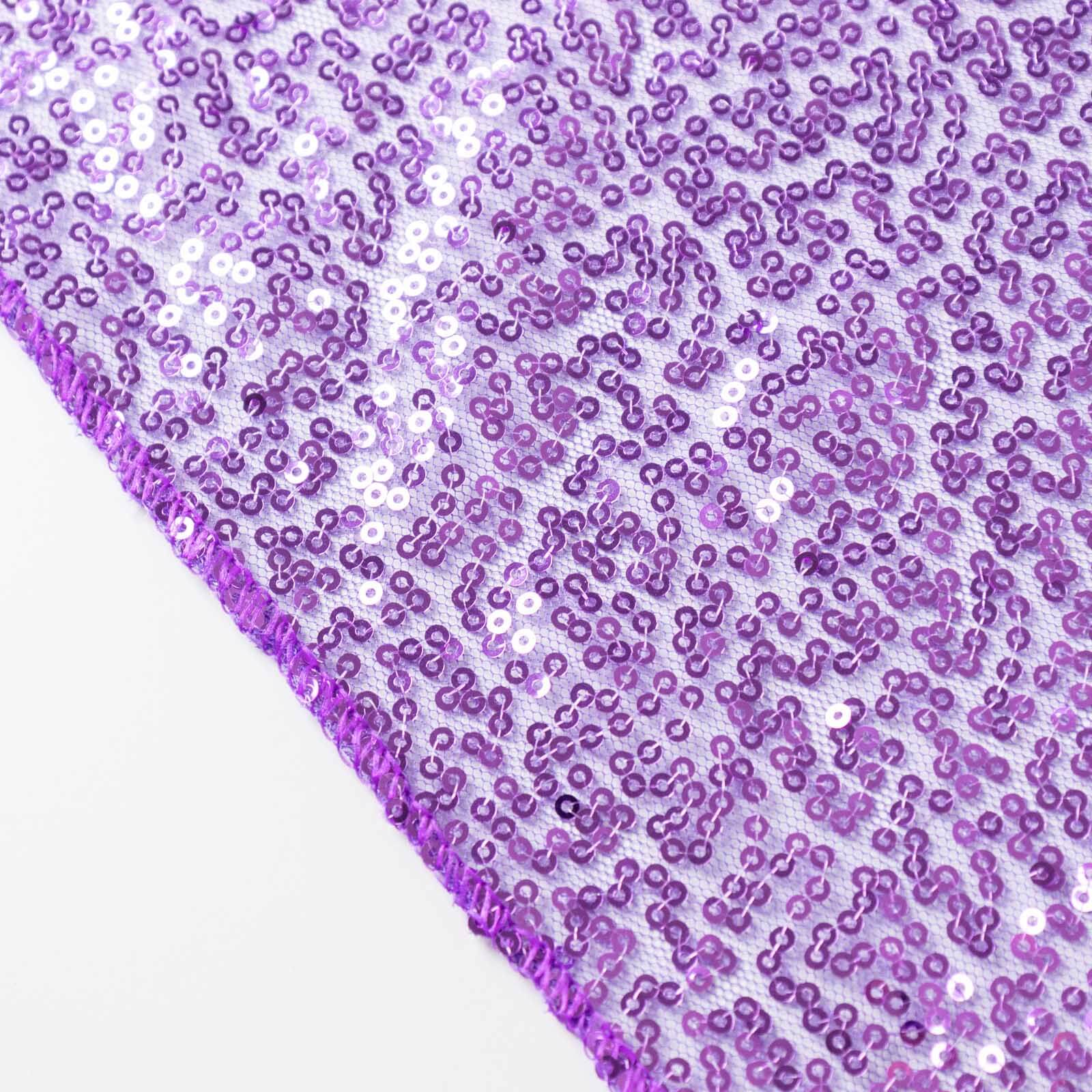 2 Pack Purple Sequin Event Curtain Drapes with Rod Pockets, Seamless Backdrop Event Panels - 8ftx2ft