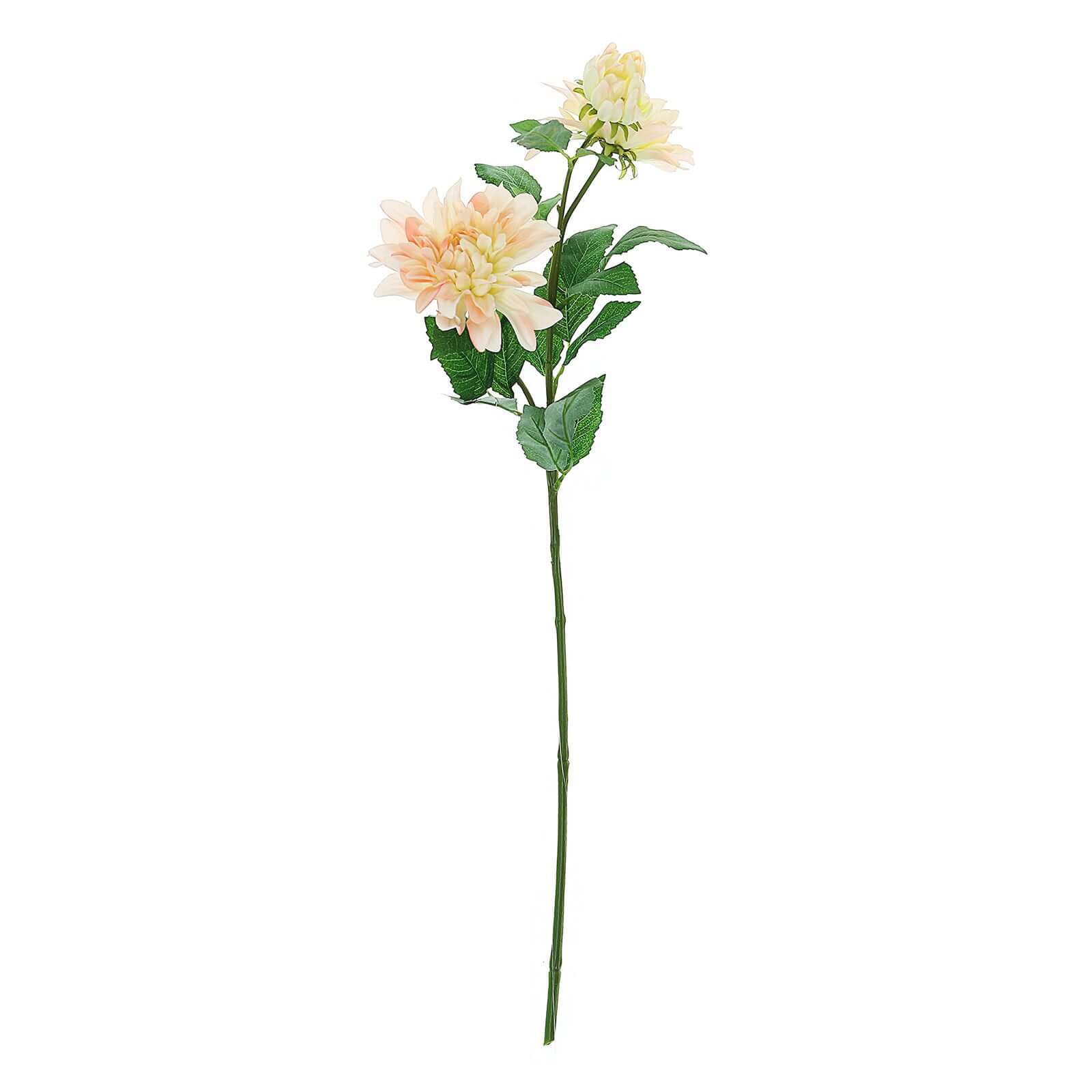 30" Tall Blush Cream Artificial Dahlia Silk Flower Stems, Faux Floral Spray