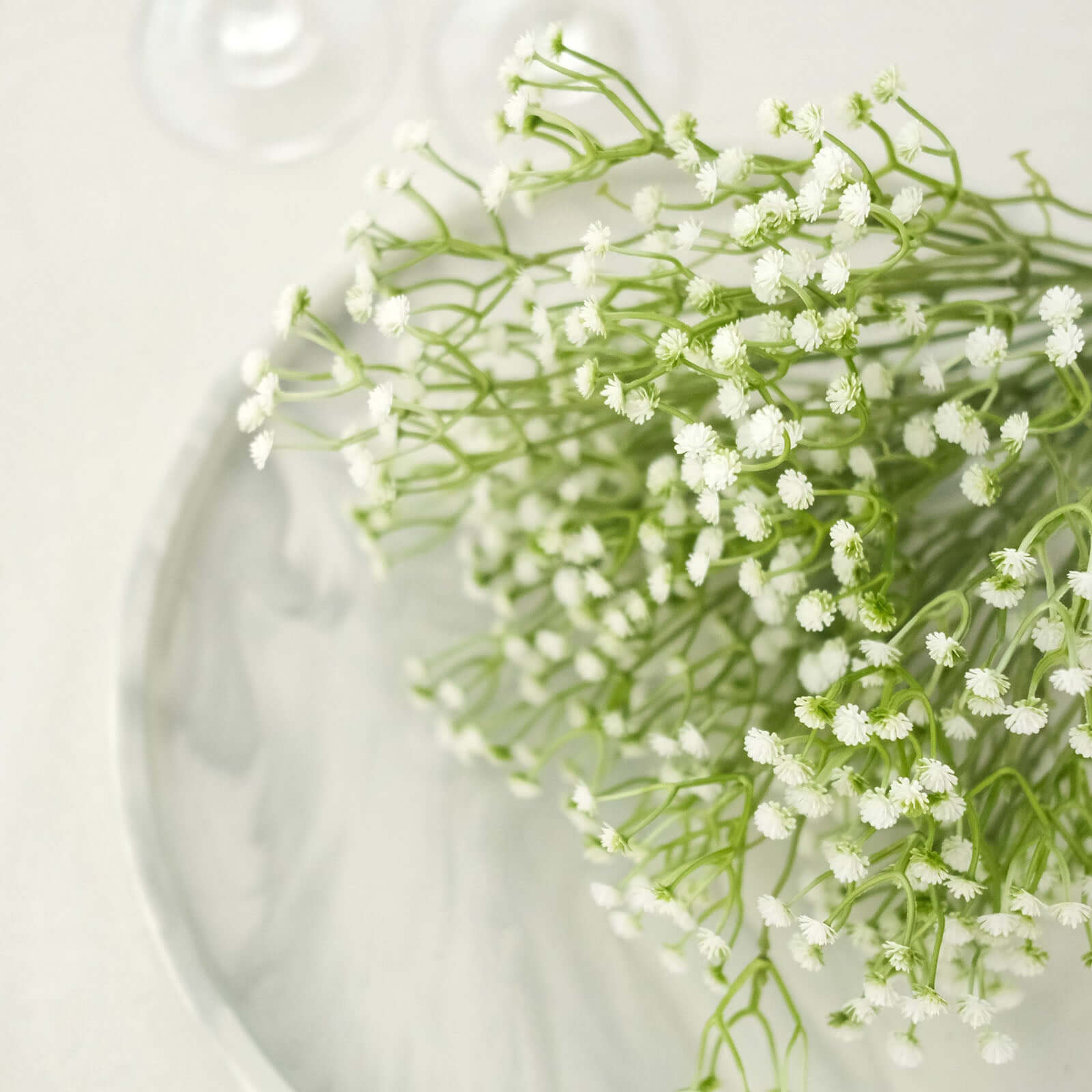 3 Bushes White 14" Artificial Baby's Breath Gypsophila Flower Arrangements, Real Touch Indoor Faux Floral Bouquets