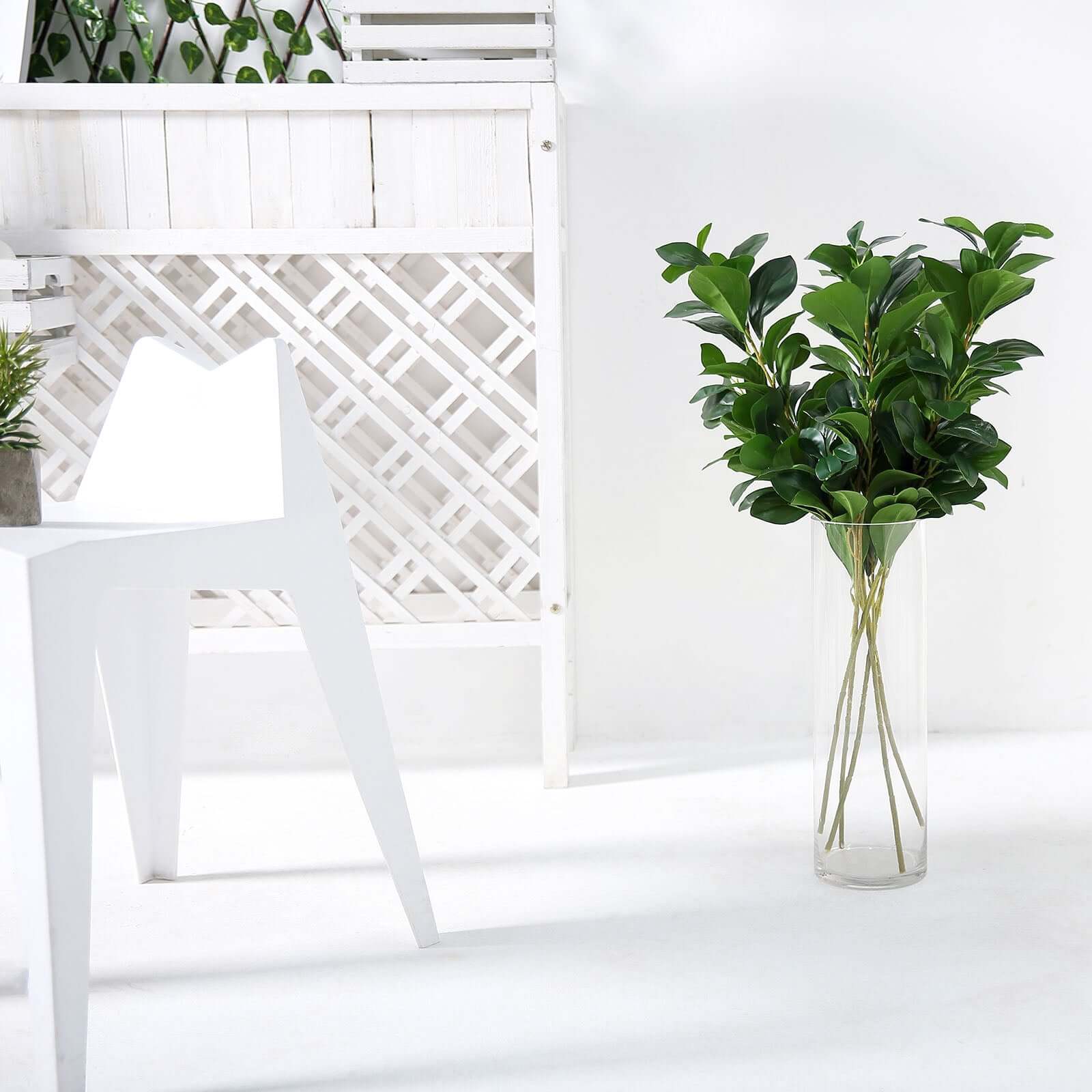 2 Stems 26" Green Artificial Lemon Leaf Branches Faux Greenery Plant