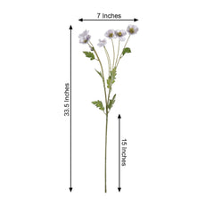 2 Stems 33" Lavender Lilac Artificial Poppy Silk Flowers, Faux Poppies Bouquet Centerpiece Decor