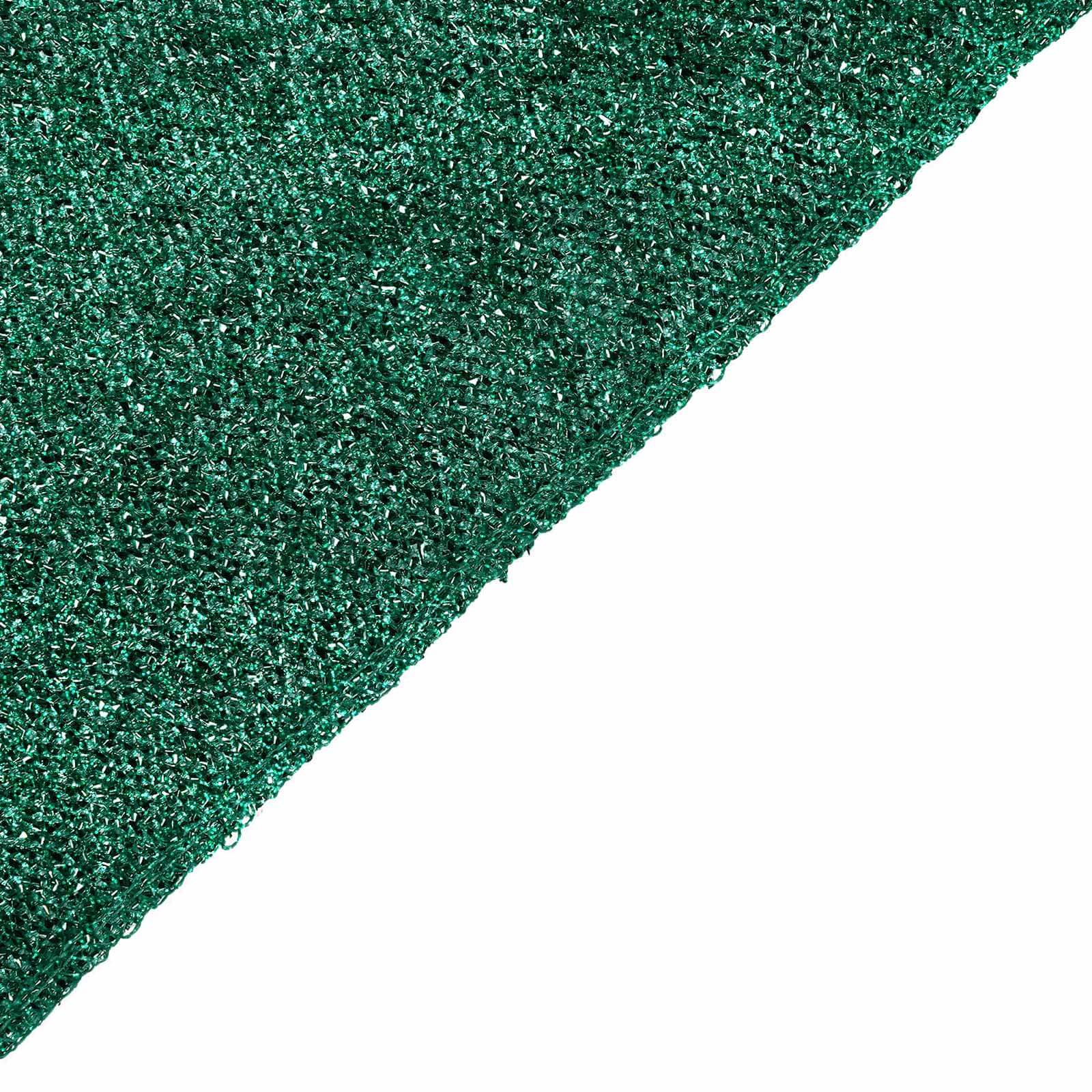 20ftx10ft Hunter Emerald Green Metallic Shimmer Tinsel Event Curtain Drapes, Backdrop Event Panel
