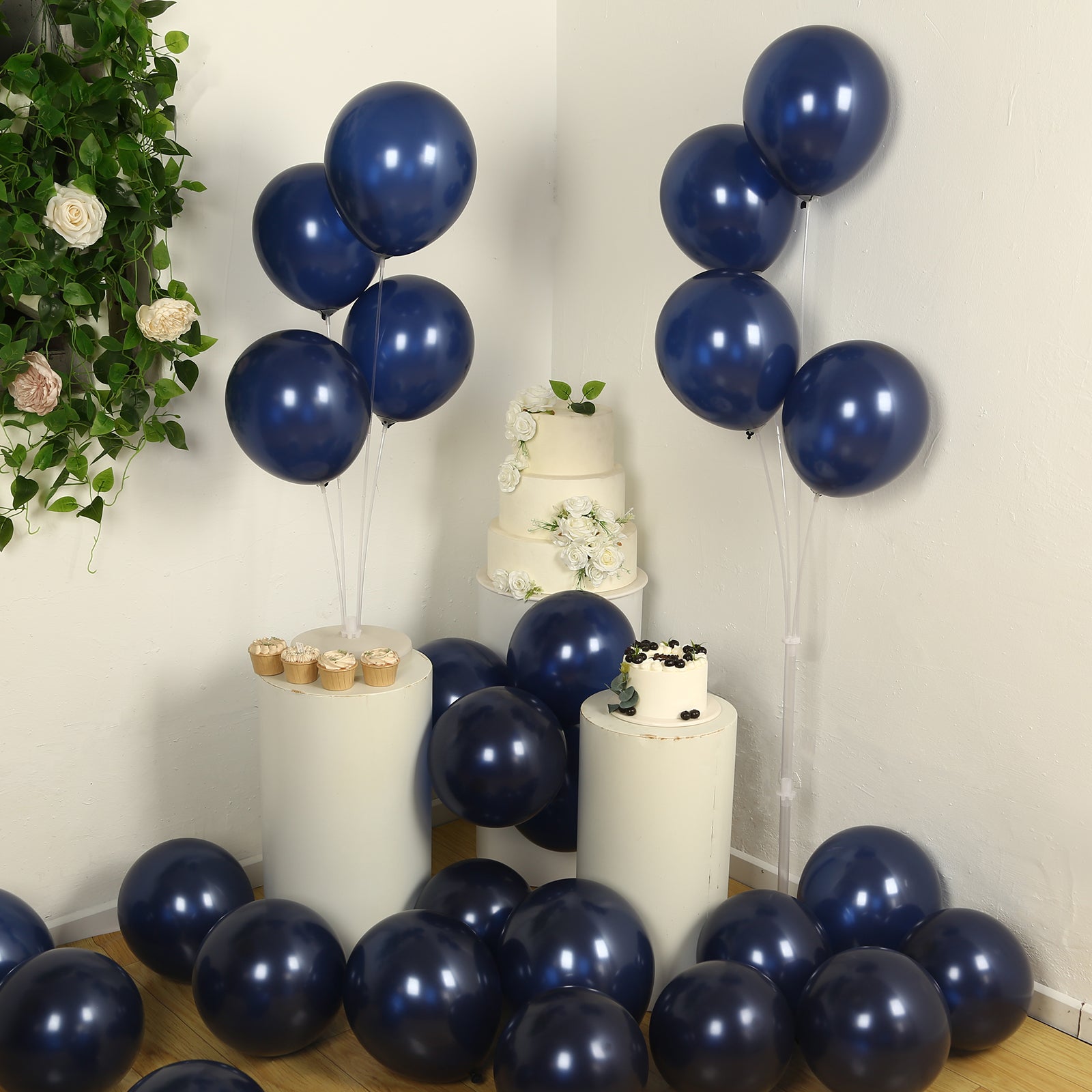 50 Pack Navy Blue Biodegradable Balloons, 12" Thickened Extra Strong Eco-friendly Latex Helium Party Balloons