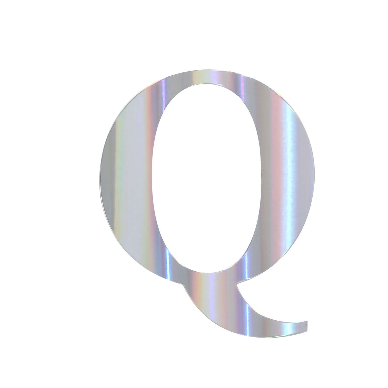 4-Pack Stickers Banner Custom Alphabet "Q" Design Iridescent - Text Stick-On Decorative Letters 5"