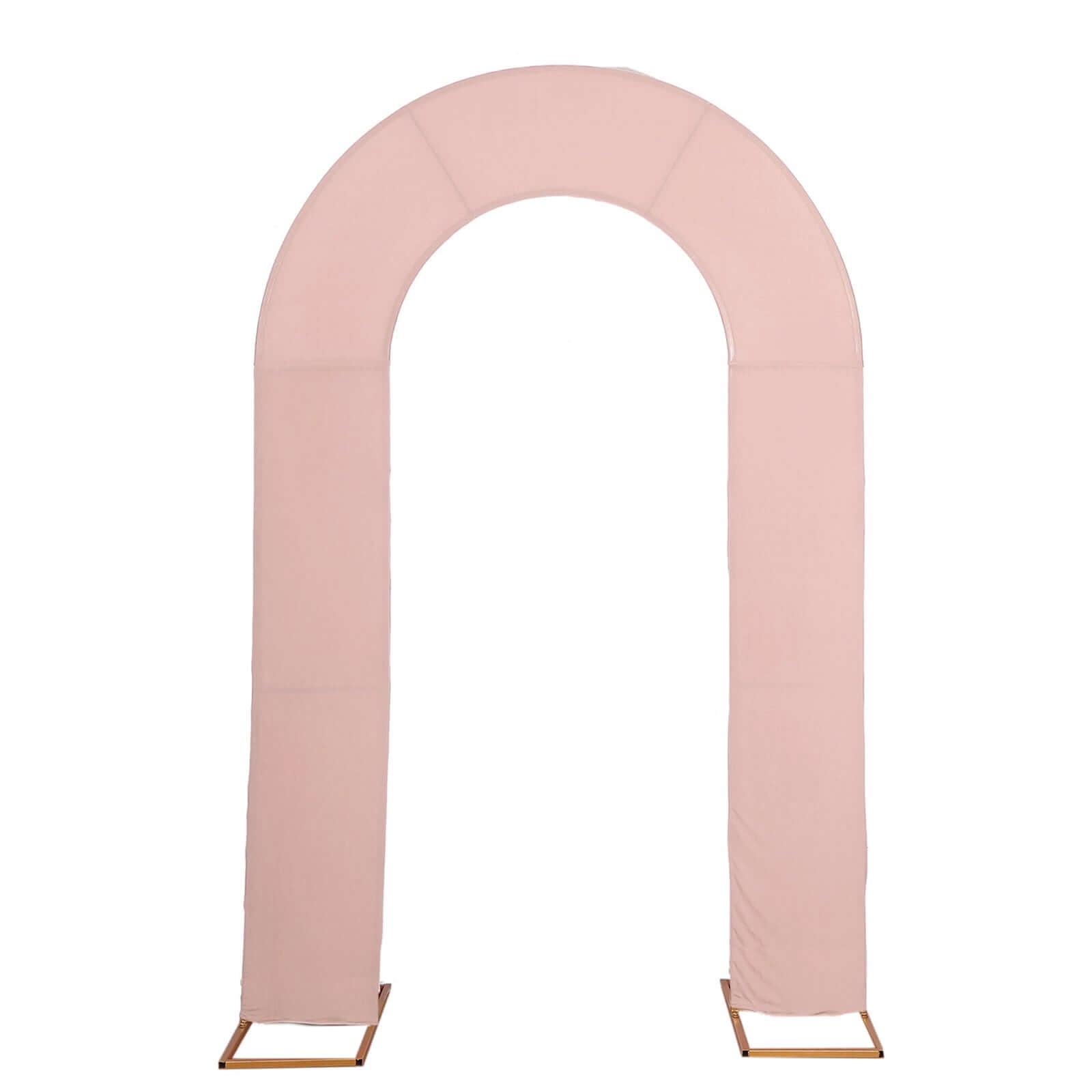 8ft Dusty Rose Spandex Fitted Open Arch Wedding Arch Cover, Double-Sided U-Shaped Backdrop Slipcover
