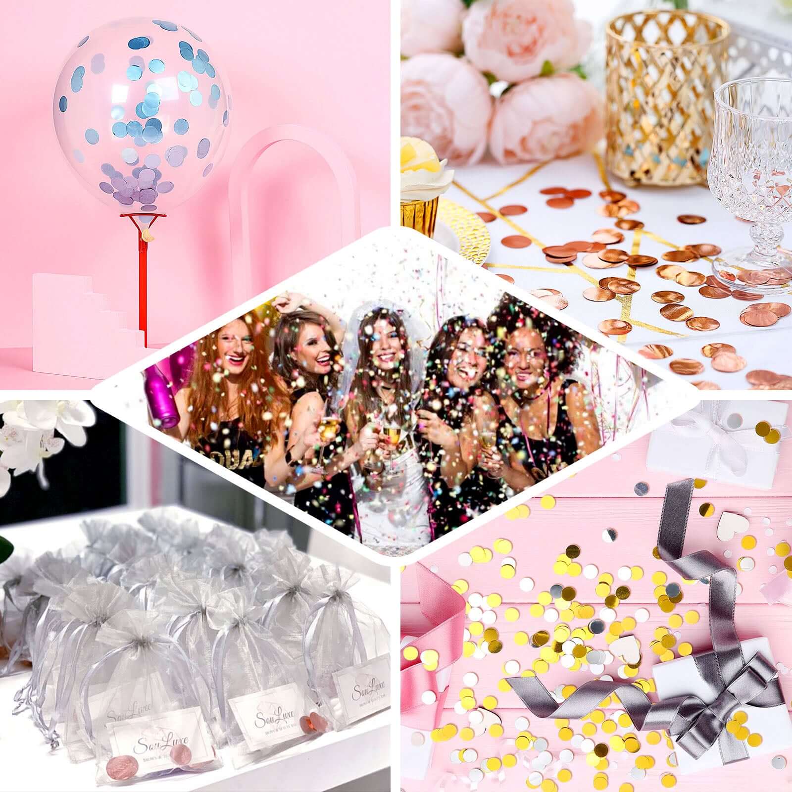 Metallic Round Party Confetti 18G Bag Gold Foil, Balloon Table Confetti Glitter Dots for Festive Weddings Baby Bridal Showers & Events