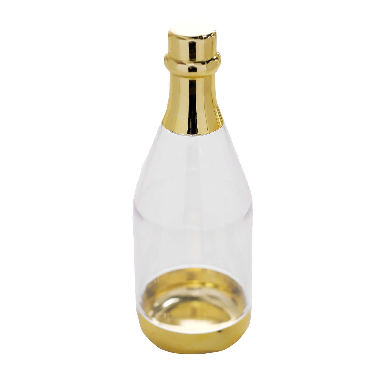 12-Pack Fillable Mini Champagne Bottle Candy Container Clear Gold - Unique Candy Treat Favor Containers 6"