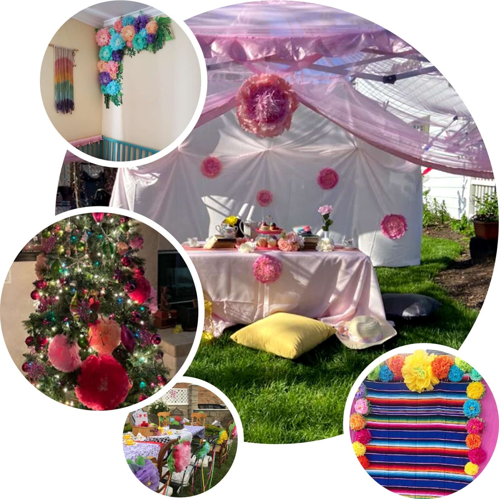 Set of 6 Yellow Giant Carnation 3D Paper Flowers Wall Decor - 12",16",20"