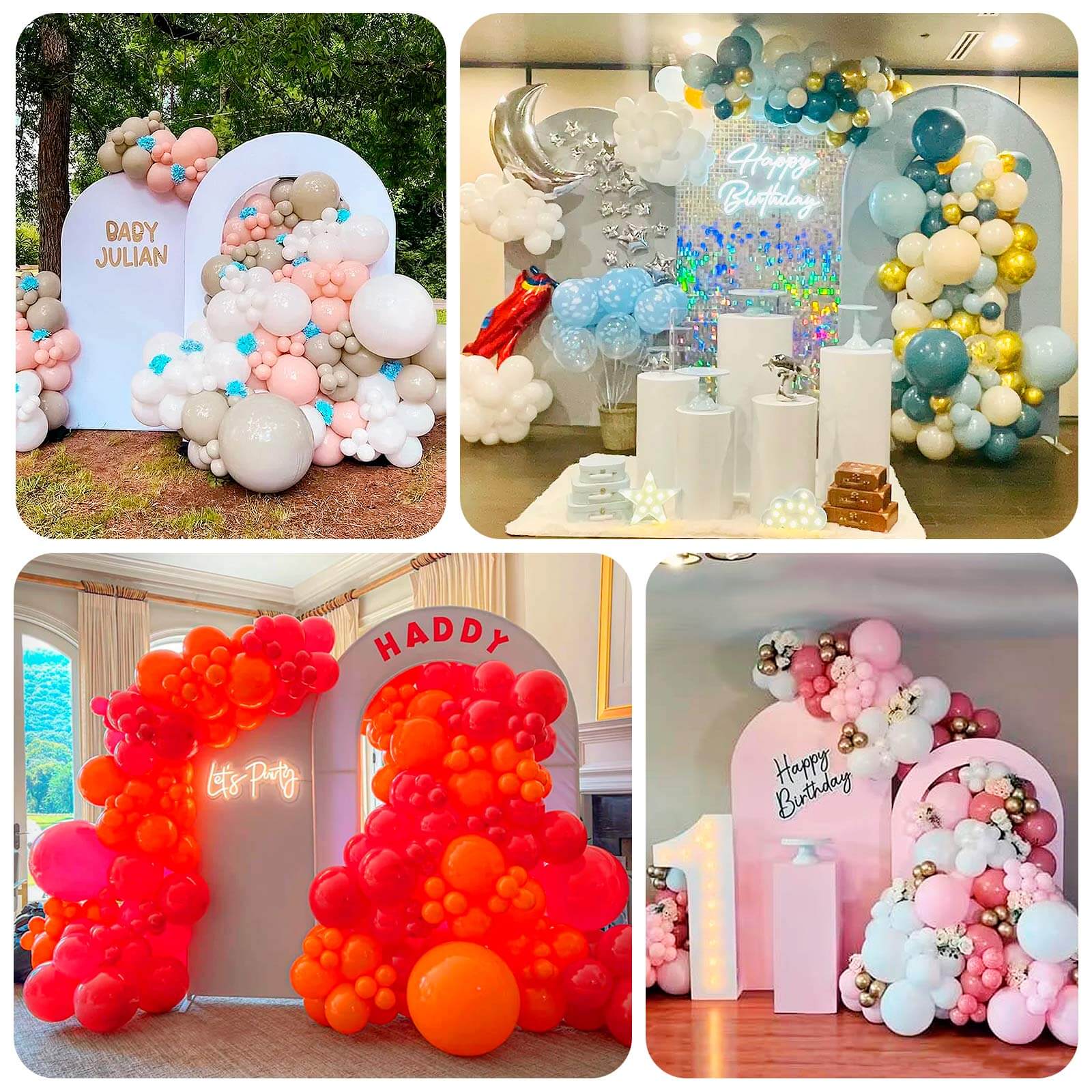 8ft Blush Spandex Fitted Open Arch Wedding Arch Cover, Double-Sided U-Shaped Backdrop Slipcover