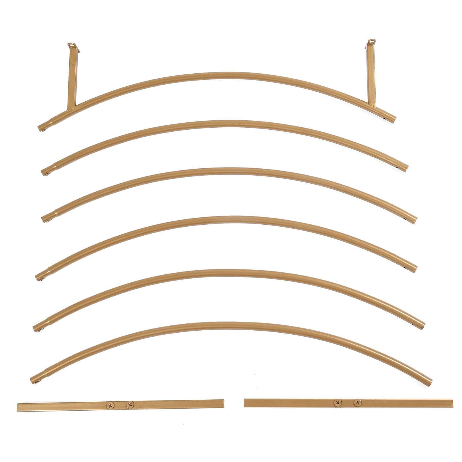 5ft Gold Metal Round Wedding Arch Arbor, Balloon Circle, Flower Frame Backdrop Stand