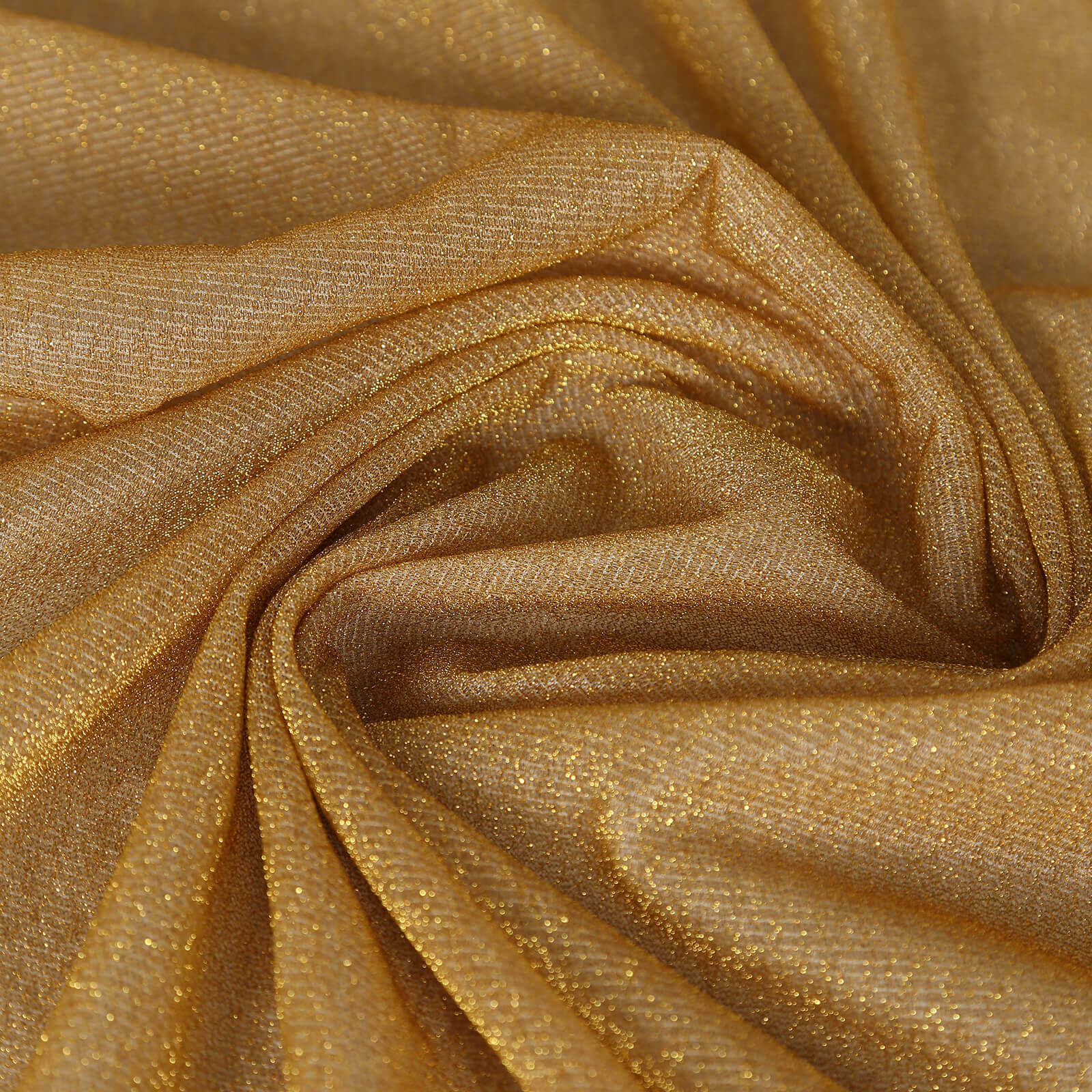 Glitter Gauze 27"x120" Table Runner Gold - Sparkling Reusable Wrinkle-Free Sheer Table Linen for Events