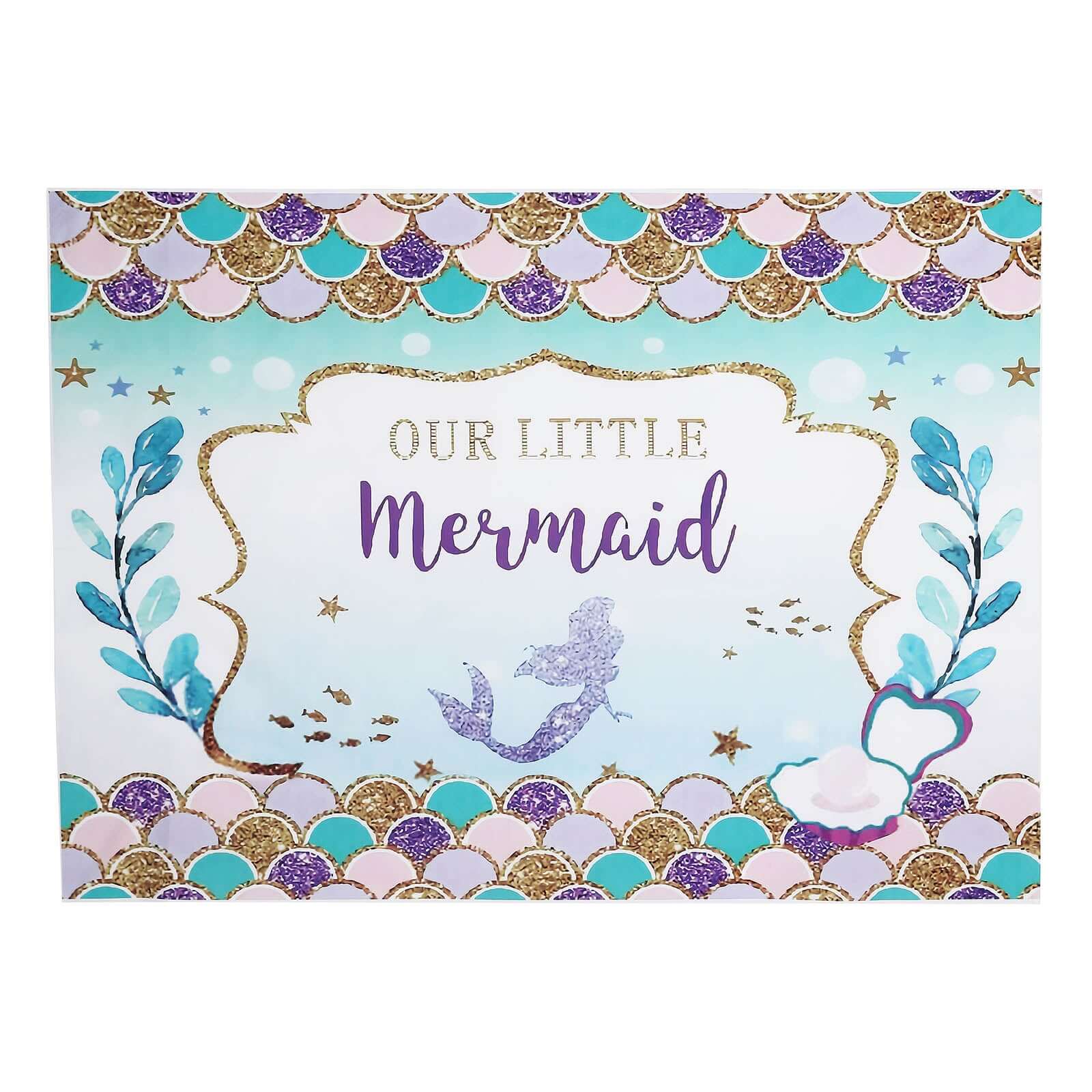 5ftx7ft "Our Little Mermaid" Print Vinyl Photo Shoot Backdrop