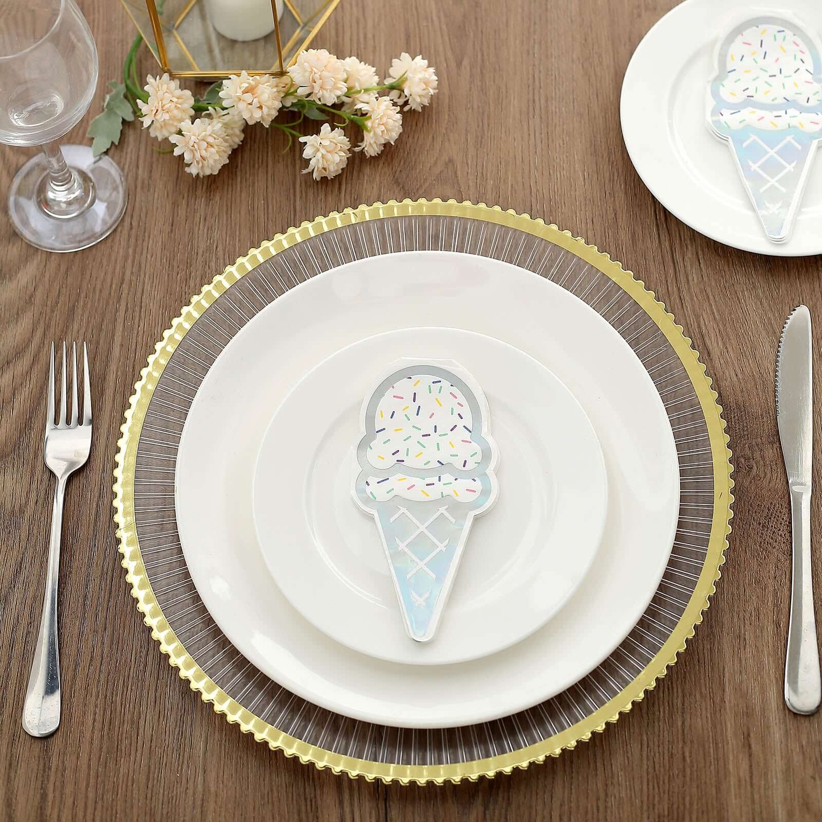 20-Pack Paper Cocktail Napkins with Cone Design - Unique Disposable Napkins for Parties 12"x6"