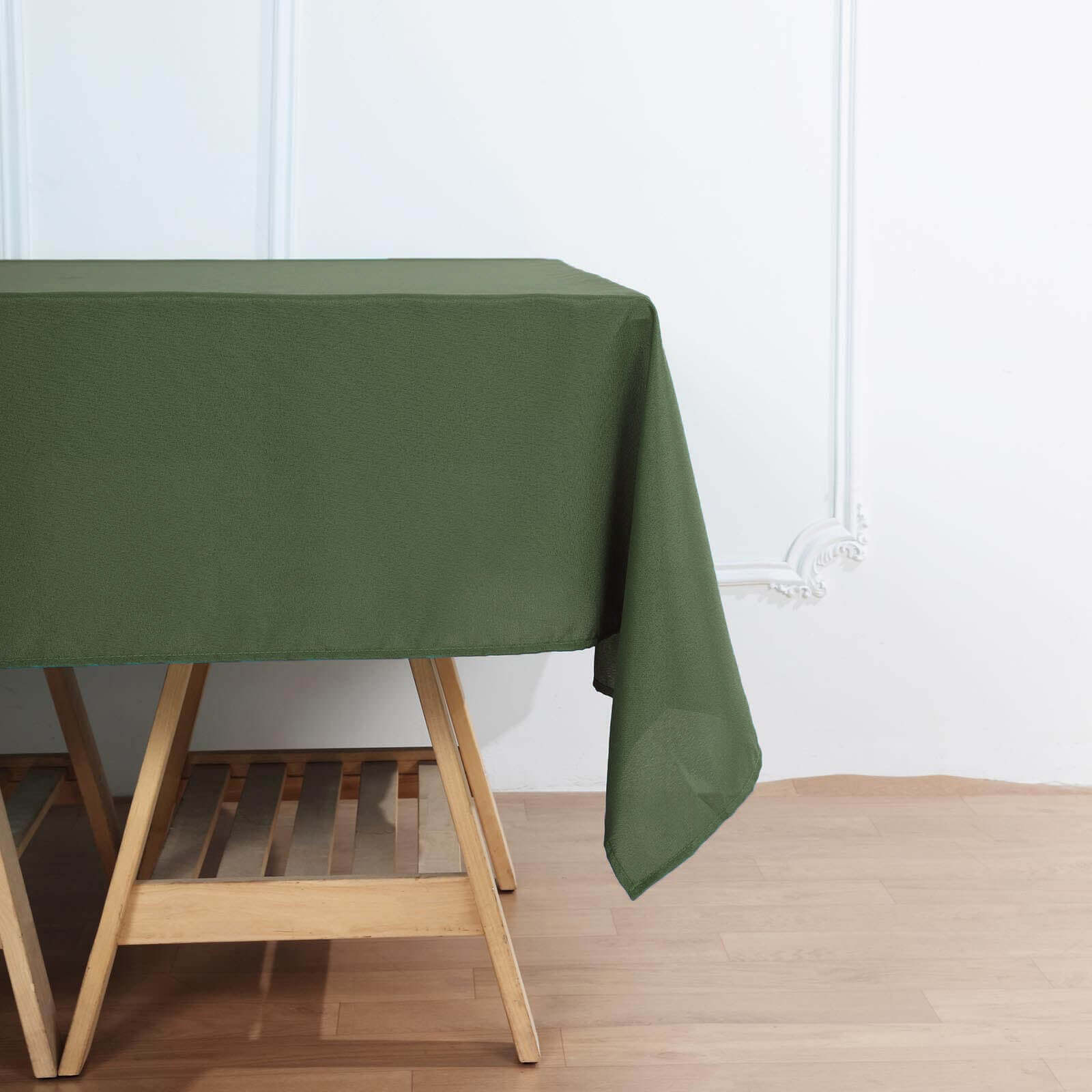 Polyester 70"x70" Table Overlay Square Tablecloth Olive Green - Wrinkle-Resistant & Durable Table Cover