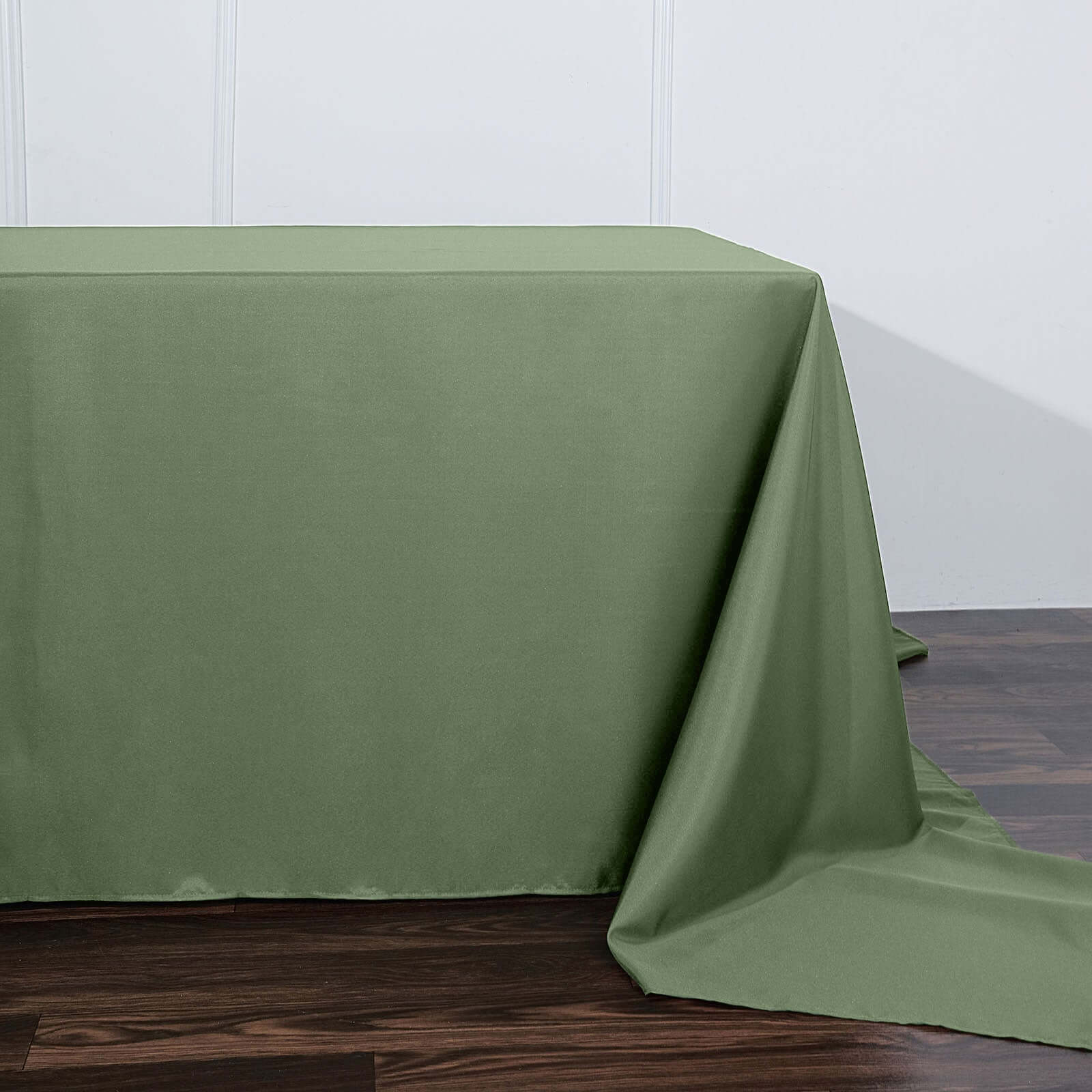 Polyester 90"x156" Rectangle Tablecloth Olive Green - Seamless Wrinkle-Resistant Table Cover
