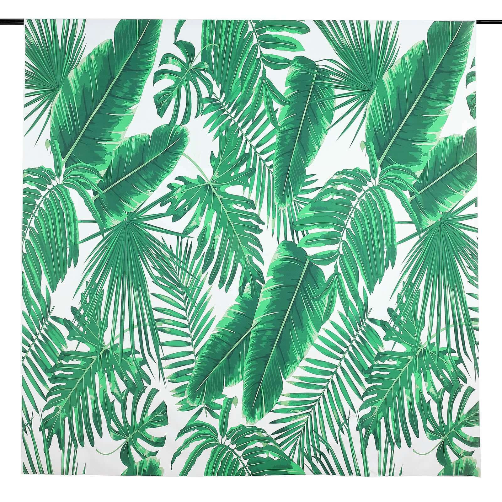 8ftx8ft Green White Tropical Palm Leaf Print Vinyl Photo Backdrop