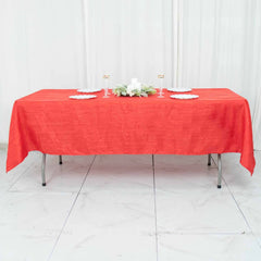 Taffeta 60"x102" Rectangle Tablecloth Red - Accordion Crinkle Table Cover