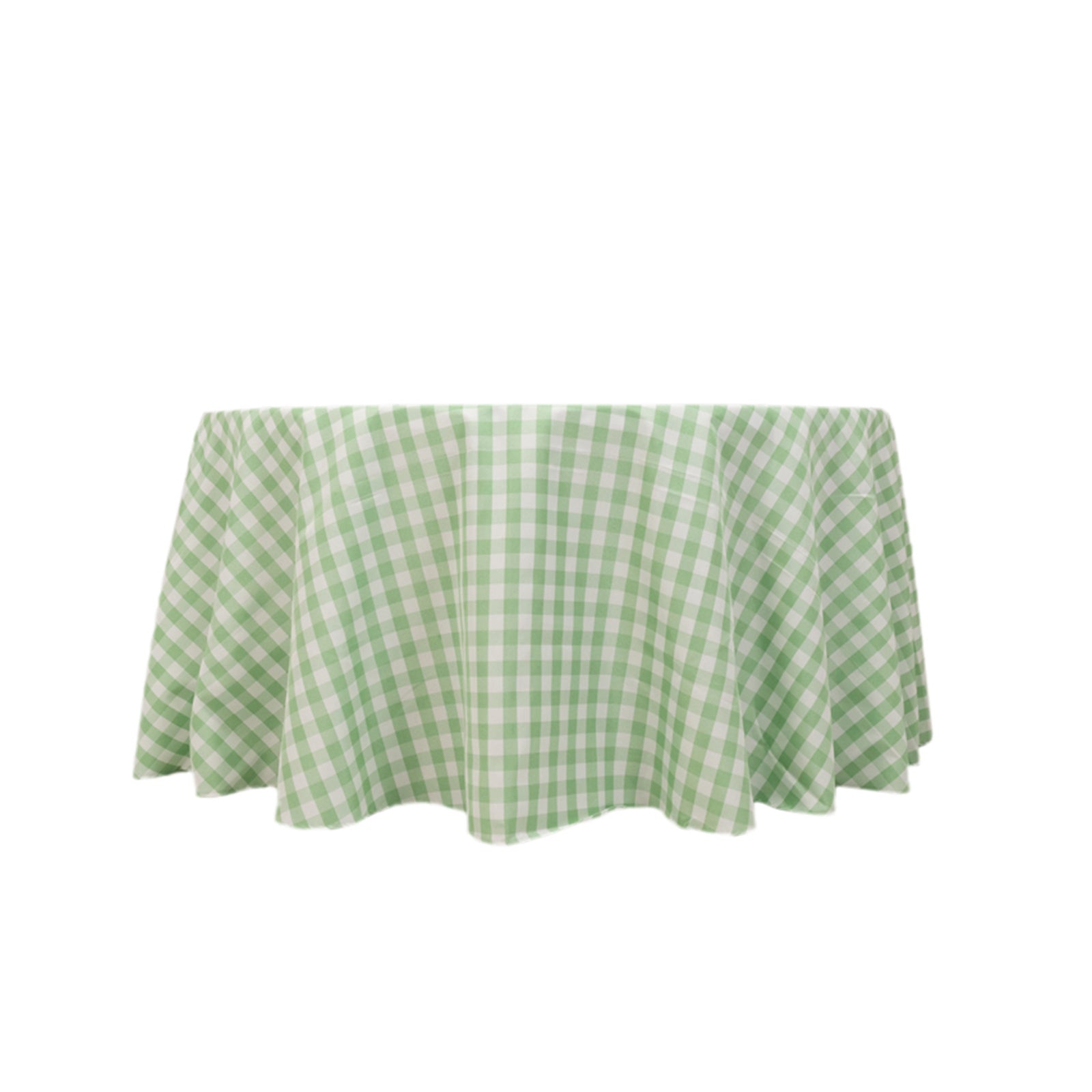 Polyester 120" Round Tablecloth White/Sage Green Seamless - Checkered Buffalo Plaid Table Cover