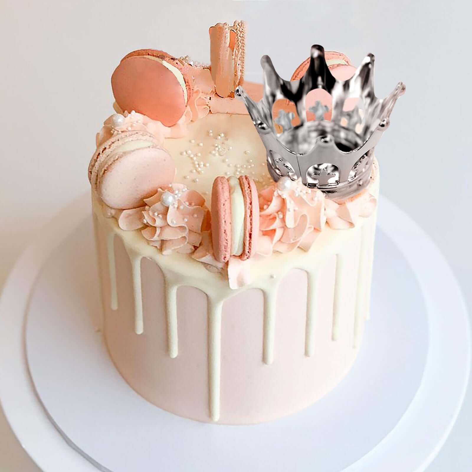 12-Pack Fillable Mini Crown Candy Container Silver - Regal Baby Shower Candy Treat Favor Containers 3"