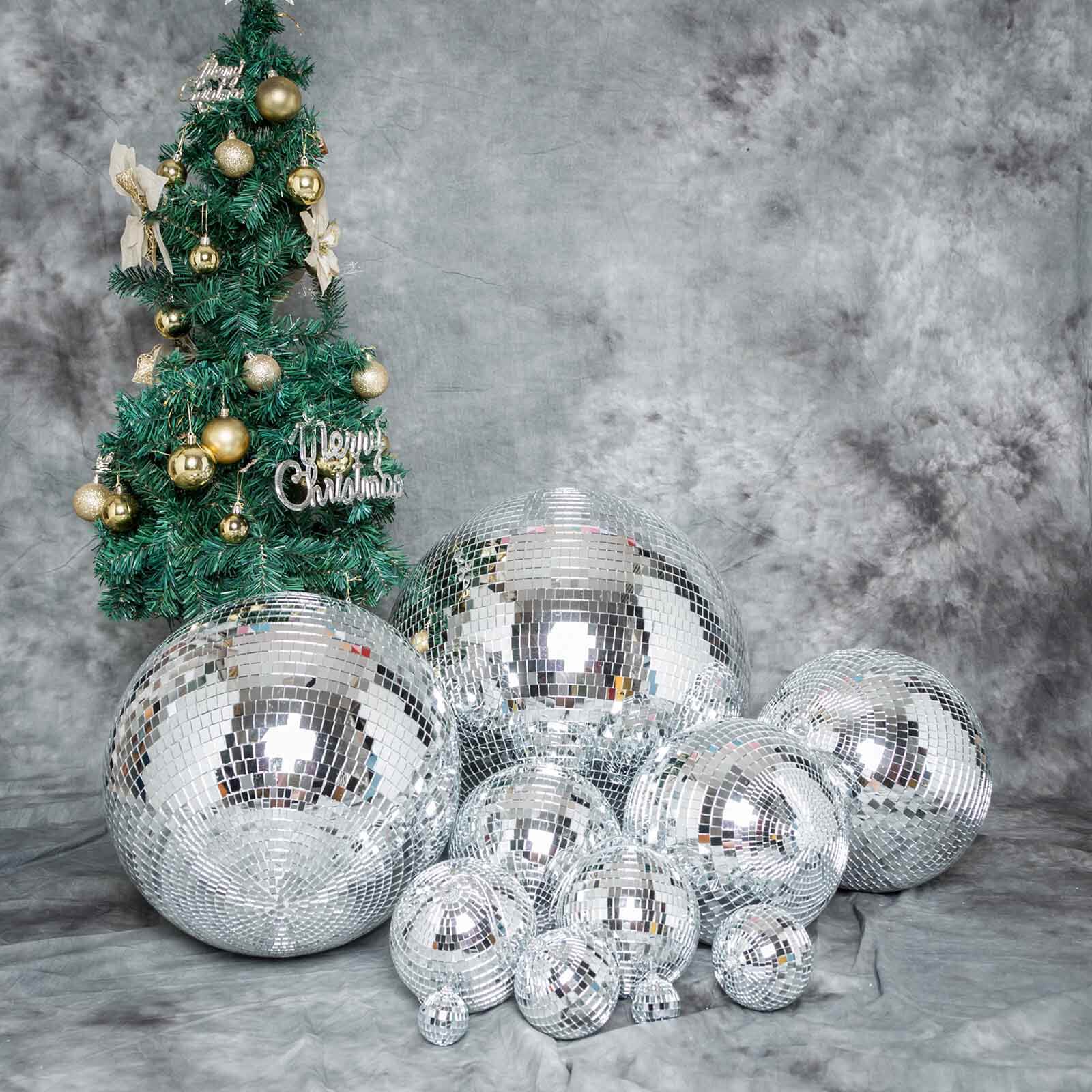 24" Large Silver Foam Disco Mirror Ball With Hanging Swivel Ring, Holiday Party Decor