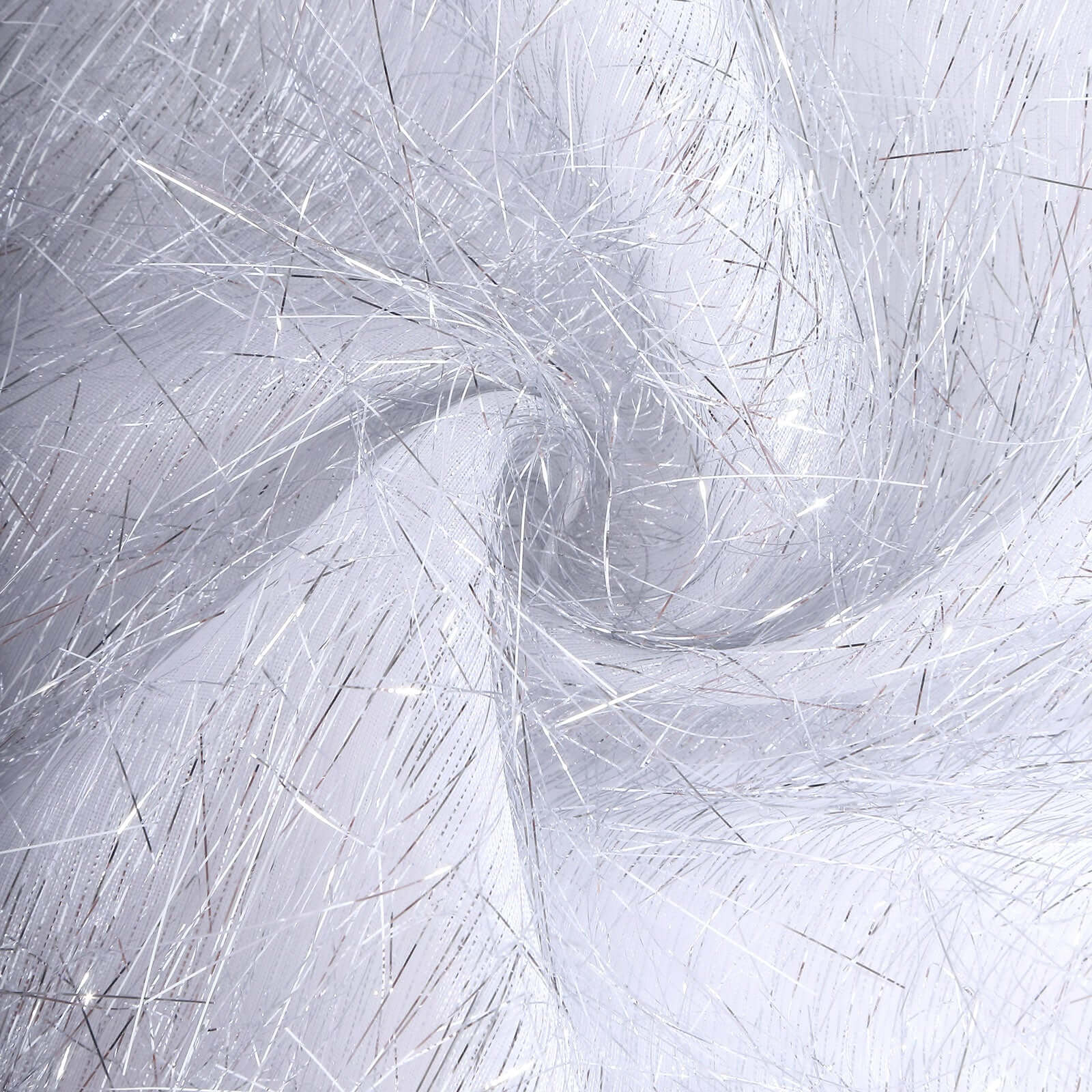 5 Pack Polyester Chair Sashes Silver Metallic Tinsel Fringe - Easy to Use Chair Bows 6"x108"