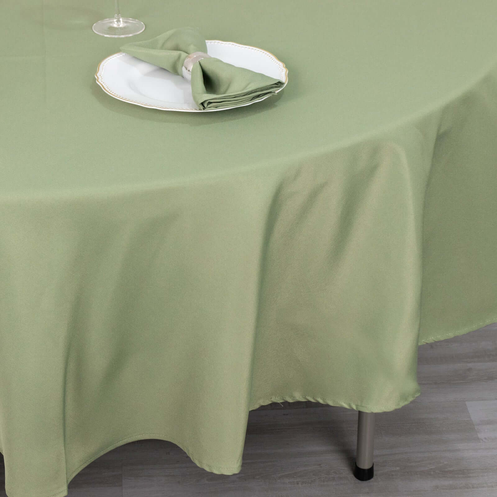 Premium Polyester 90" Round Tablecloth Dusty Sage Green - Stain and Wrinkle-Resistant Design with 220GSM Thickness Table Cover