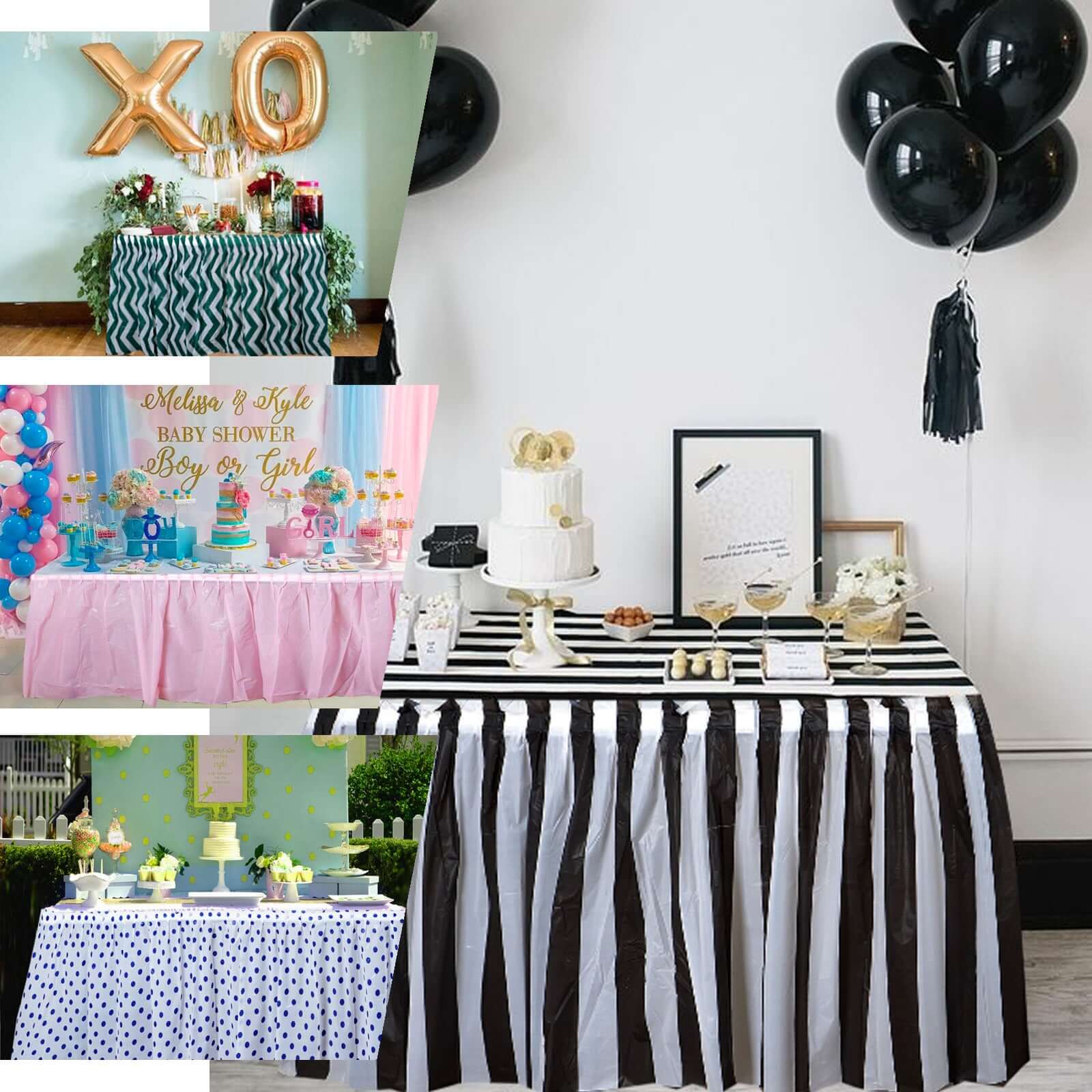 Plastic Table Skirt Pink Ruffled - Durable Disposable Skirt for Events 14ft