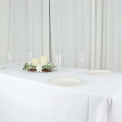 Polyester 60"x126" Rectangle Tablecloth White - Wrinkle-Resistant Table Cover for Weddings & Parties