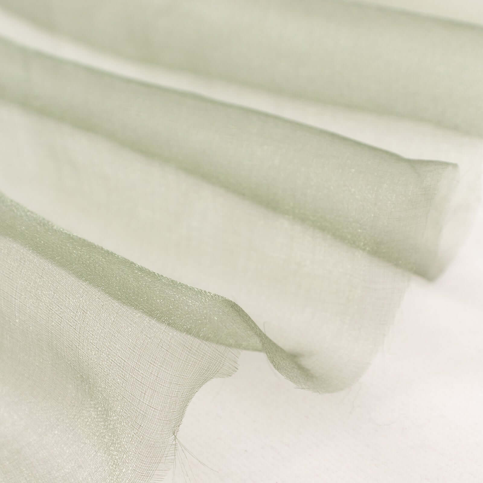 54"x10yd Dusty Sage Green Solid Sheer Chiffon Fabric Bolt, DIY Voile Drapery Fabric